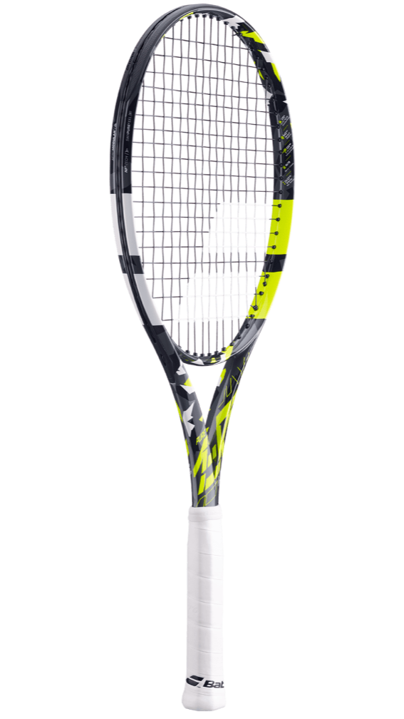 Babolat Pure Aero Racket, spin-friendly tennis racket, high-performance tennis racket, Rafael Nadal racket, advanced tennis gear, lightweight graphite racket, Babolat tennis equipment, tennis store, powerful tennis racket, Swiss Sports Haus, West Vancouver tennis shop.