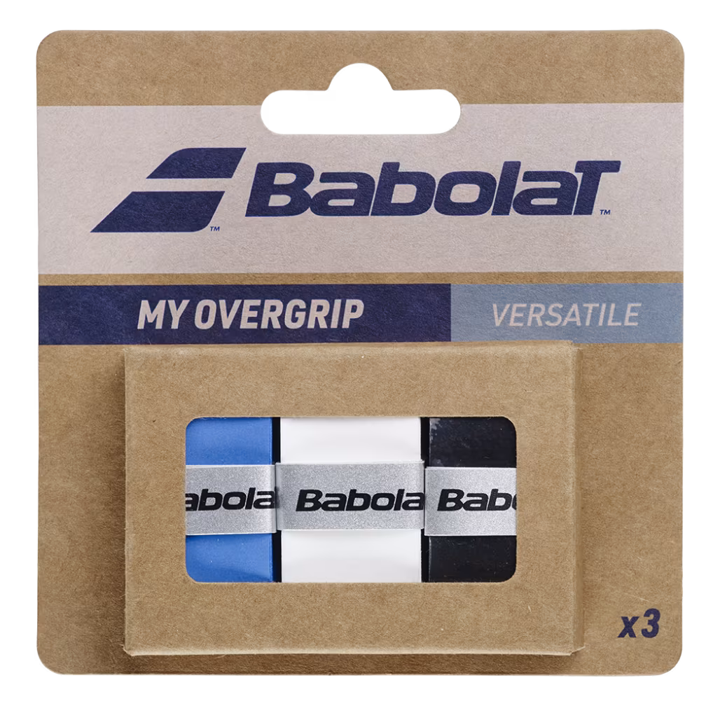 Babolat My Overgrip, tennis overgrip, Babolat grip tape, absorbent overgrip, tacky tennis grip, tennis racket grip, comfortable overgrip, durable overgrip, tennis accessories, Swiss Sports Haus, West Vancouver tennis shop.