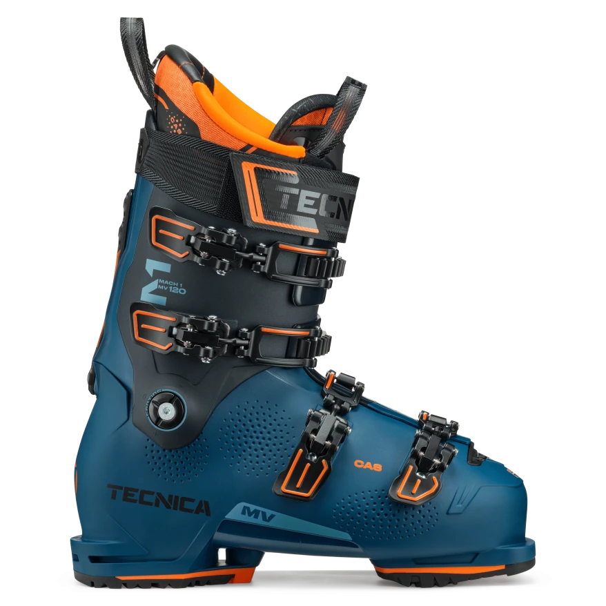 Tecnica MV 120, ski boots, all-mountain ski boots, comfortable ski boots, performance ski boots, lightweight ski boots, durable ski footwear, Tecnica ski gear, ski equipment, skiing essentials, Swiss Sports Haus, West Vancouver ski shop.