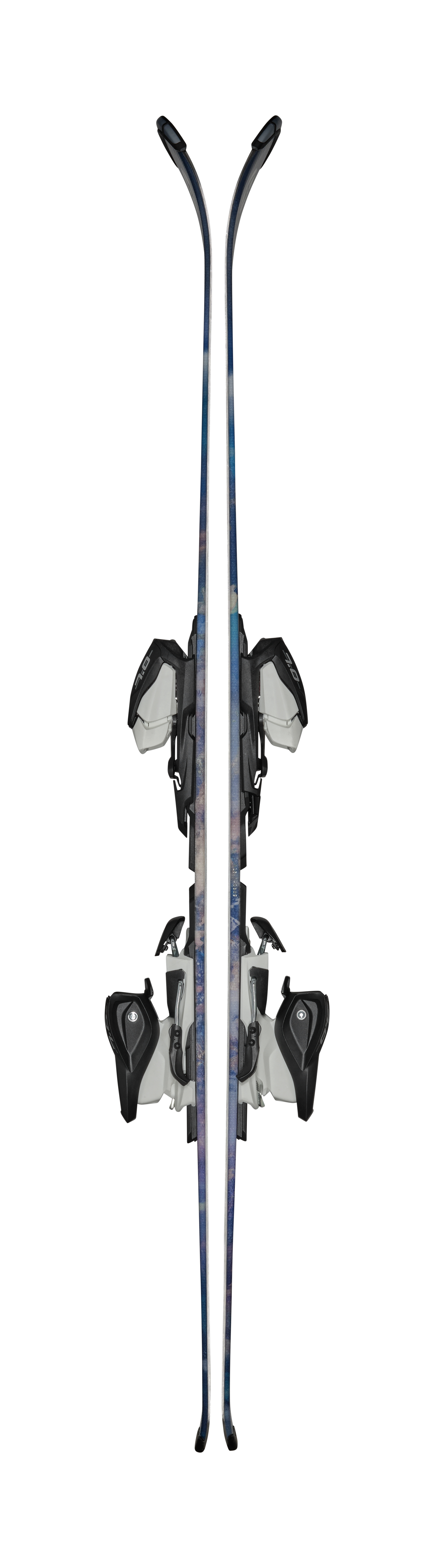 Blizzard Anomaly JR skis in Blue/Orange with 4.5 bindings included, a lightweight beginner ski for young children learning to ski.
