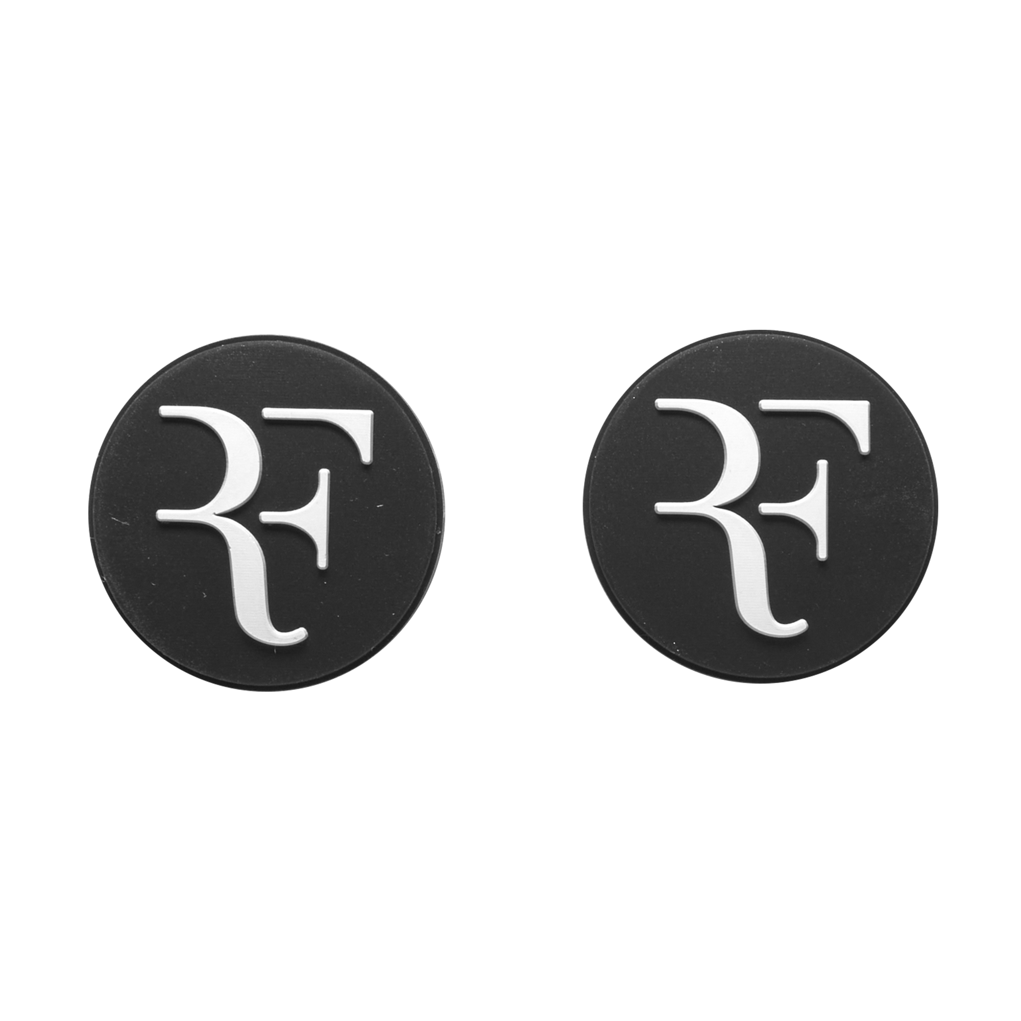 Wilson RF Dampener 2-Pack, tennis racket dampener, vibration dampener, Roger Federer dampener, tennis accessories, racket accessories, Wilson tennis gear, shock absorber, tennis equipment, Wilson RF, tennis dampener, racket stability, Swiss Sports Haus, West Vancouver tennis shop.