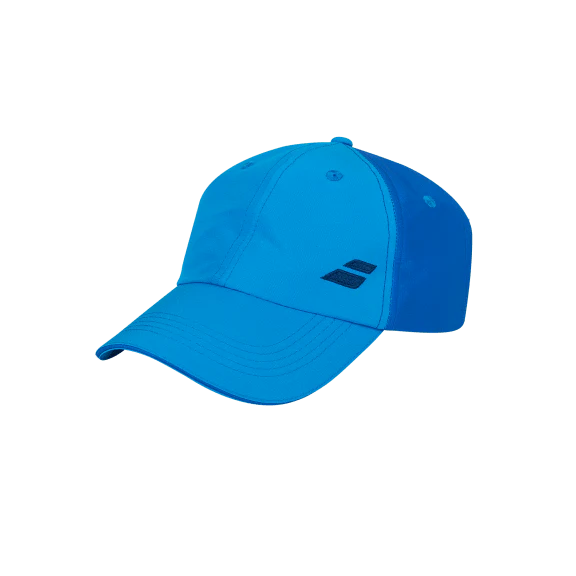 Babolat Junior Basic Logo Cap featuring a curved brim, adjustable fit, embroidered logo, and lightweight construction for junior players.