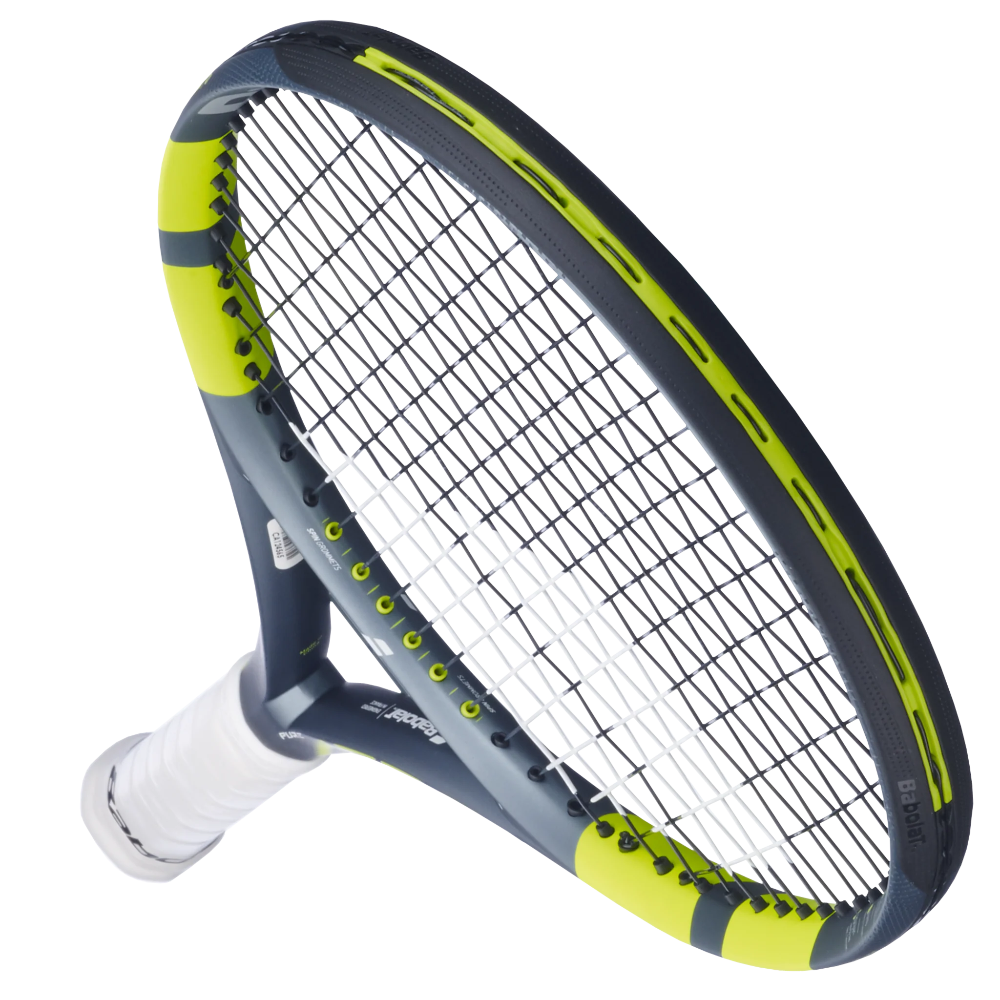 Babolat Pure Aero 100 Lite Gen 9 high-performance spin tennis racket in grey/green