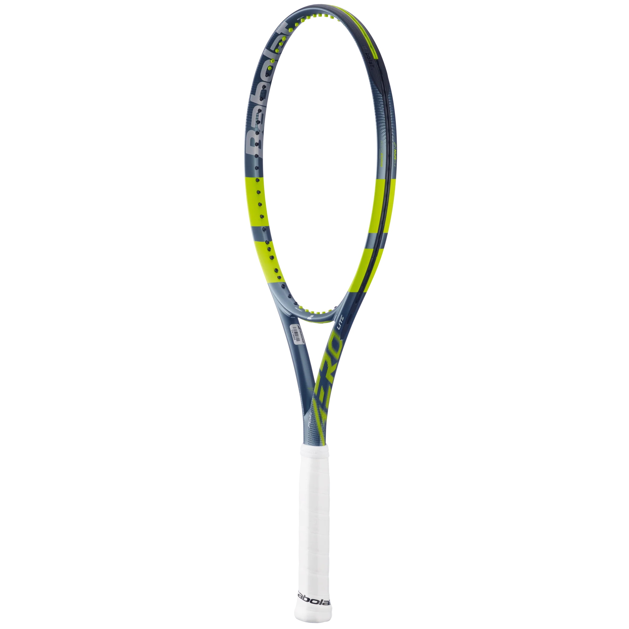 Babolat Pure Aero 100 Lite Gen 9 high-performance spin tennis racket in grey/green