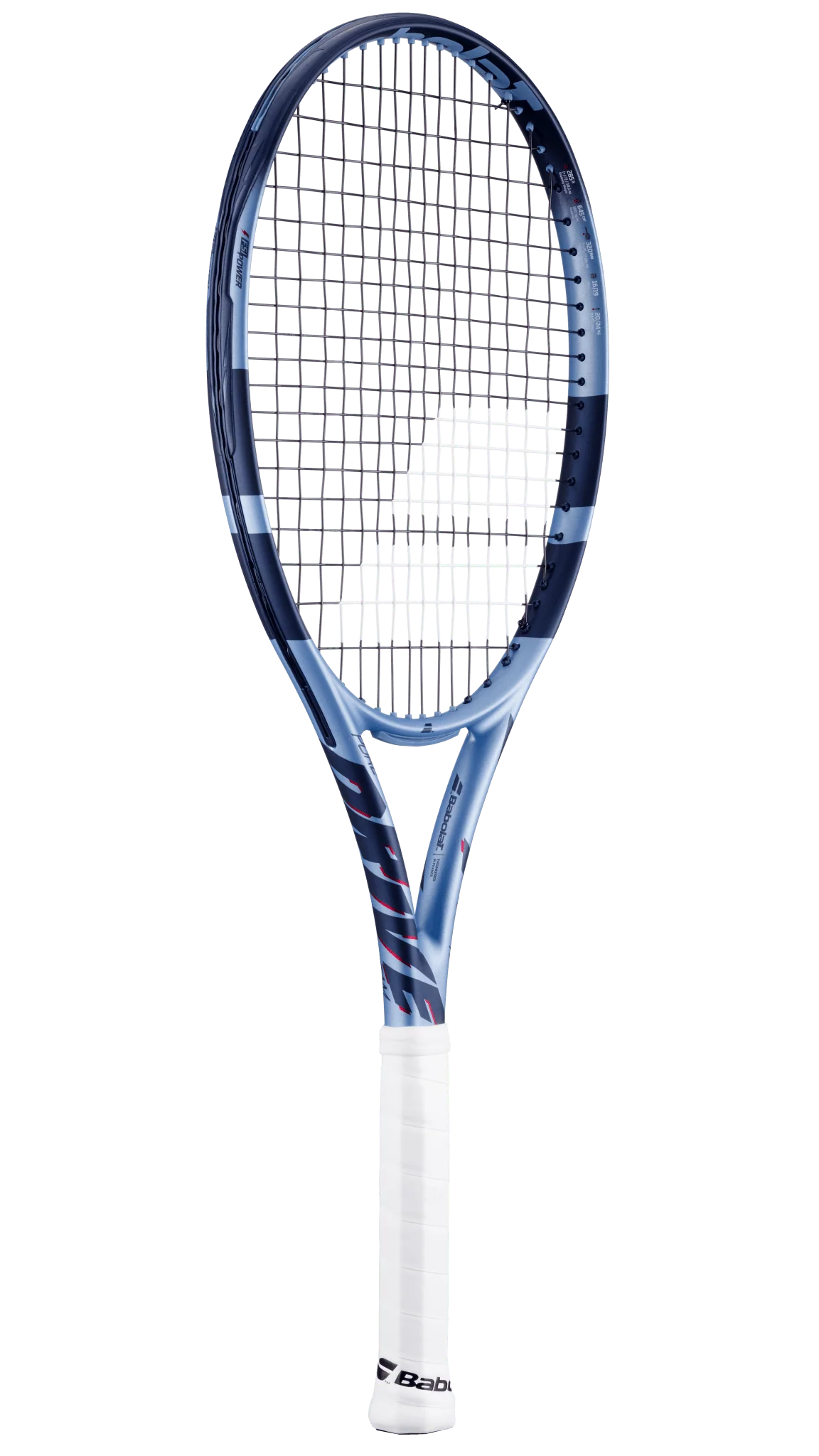A Babolat Pure Drive Team Gen 11 high-performance versatile and powerful tennis racket in a blue and navy colorway