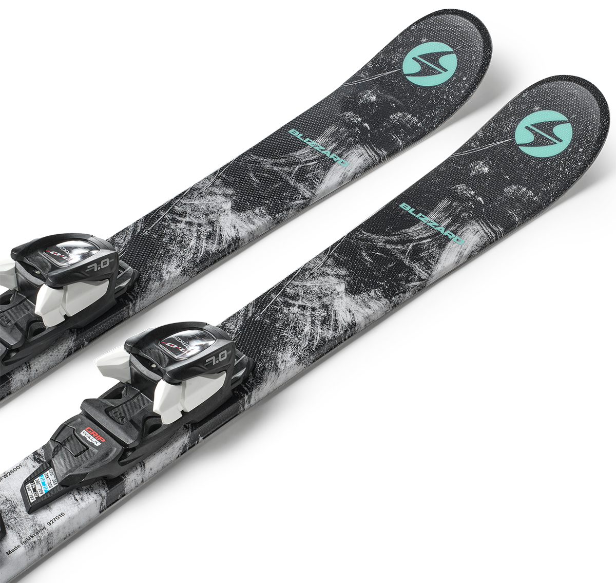 Blizzard Canvas JR Skis with FDT 7 bindings, designed for progressing junior skiers with versatile, responsive all-mountain performance.