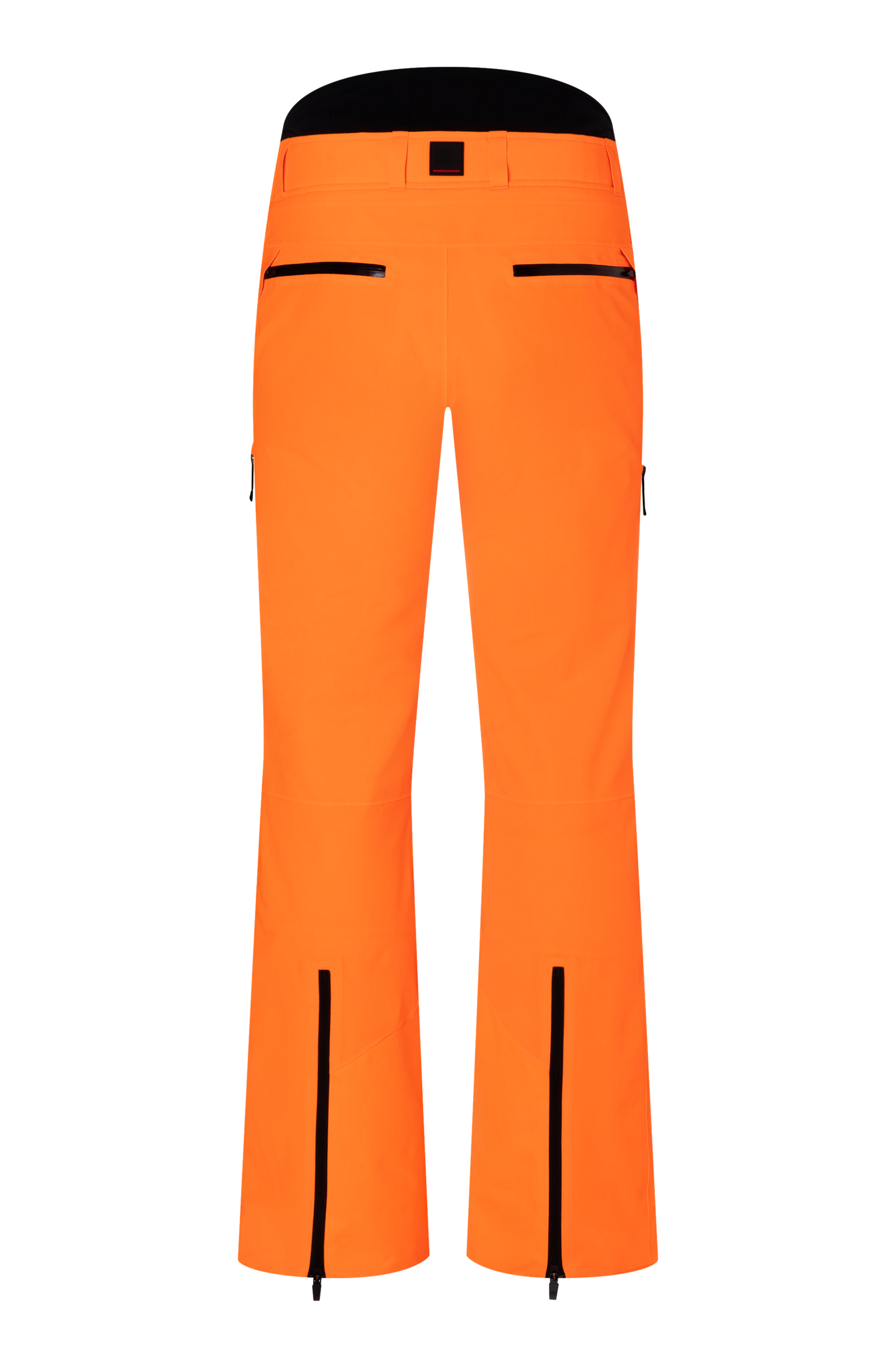 A pair of orange Bogner Fire + Ice Nic-T Ski Pants that feature 20K waterproofing and 20K breathability, a premium 4-way stretch technical fabric, and a sleek silhouette.