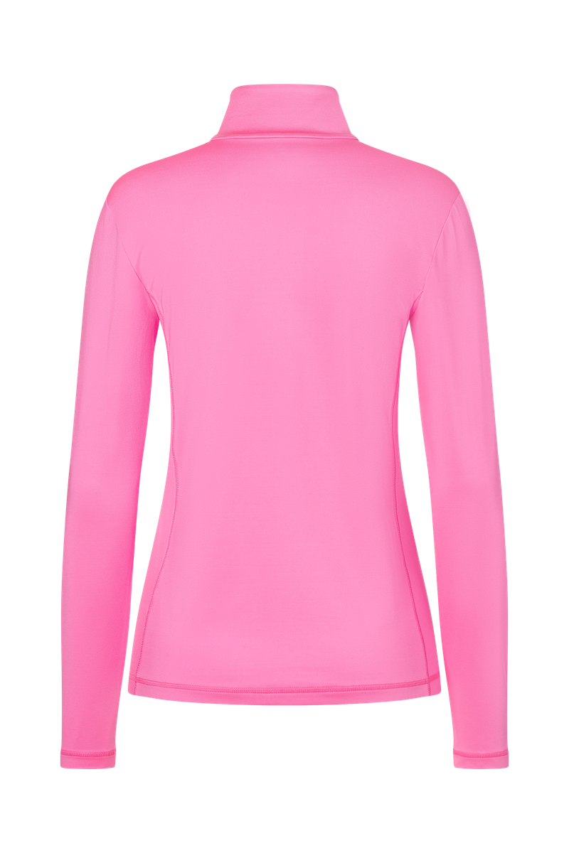 A pink Bogner Fire + Ice Women's Margo2 Turtleneck sweater that is made from a premium technical fabric.