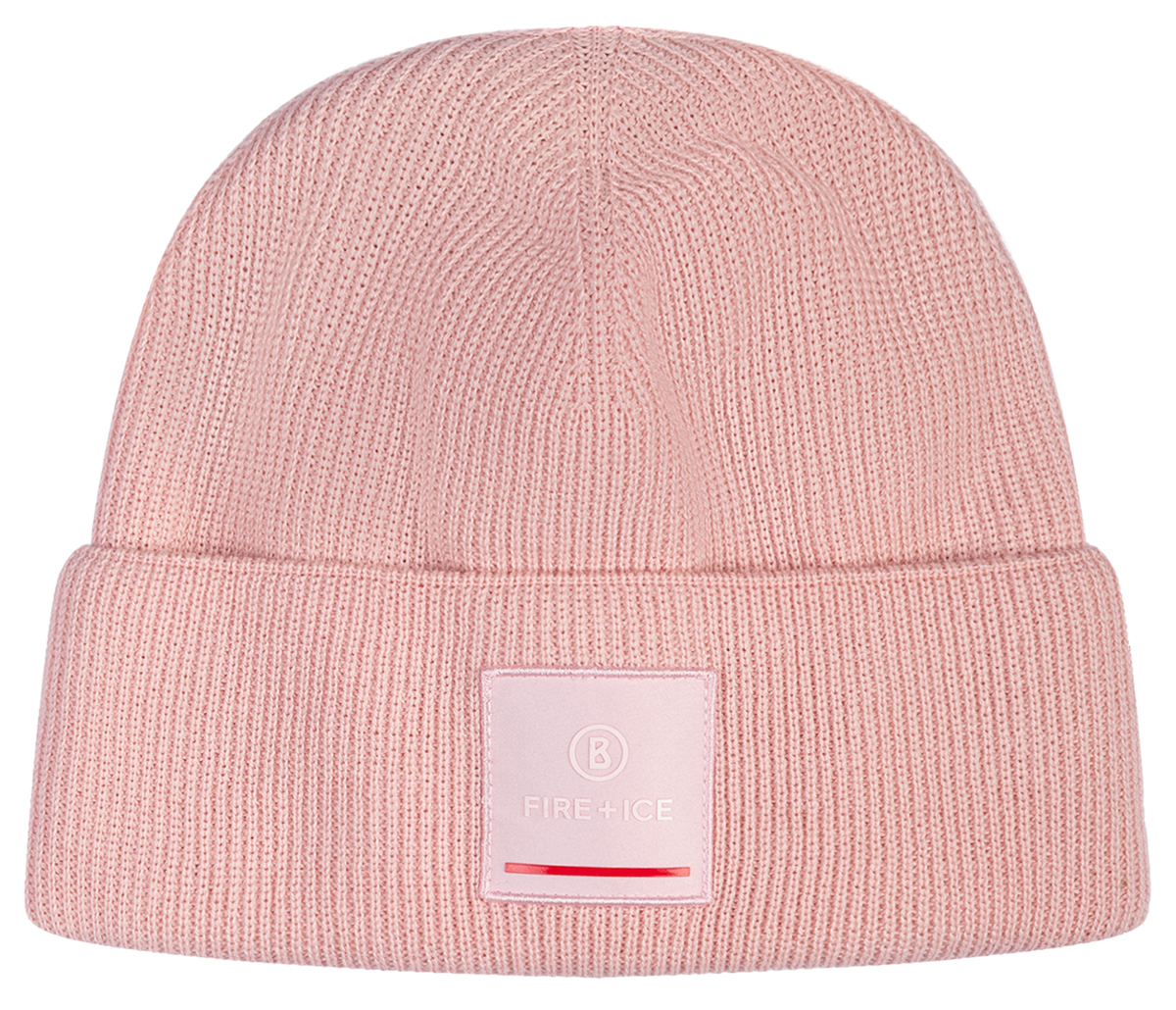 Bogner FIRE + ICE Tarek Hat with ribbed virgin wool-blend knit, wide turned-up cuff and signature logo patch.