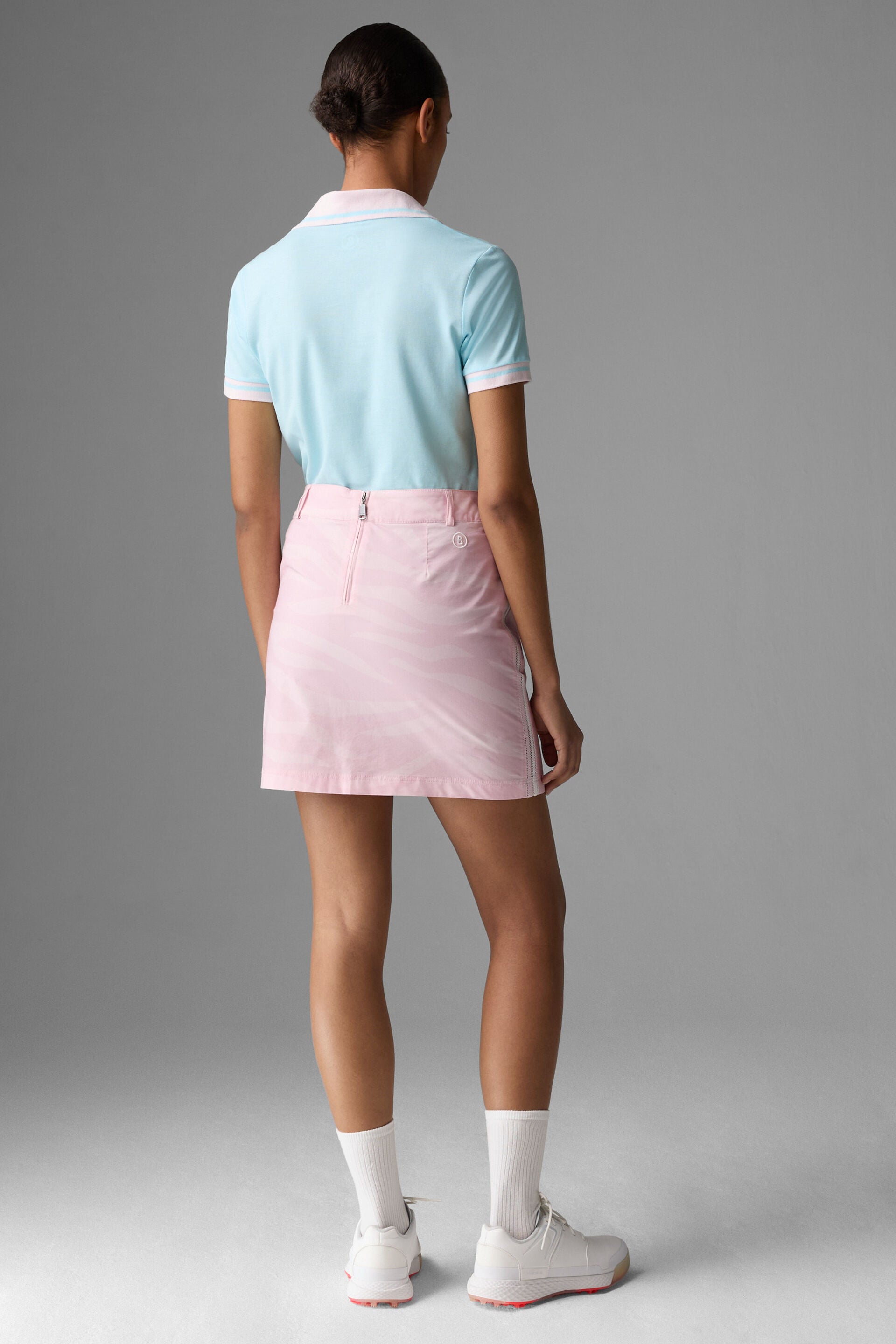 Bogner Women's Smilla golf skort with built-in shorts and breathable stretch performance fabric for golf and resort wear