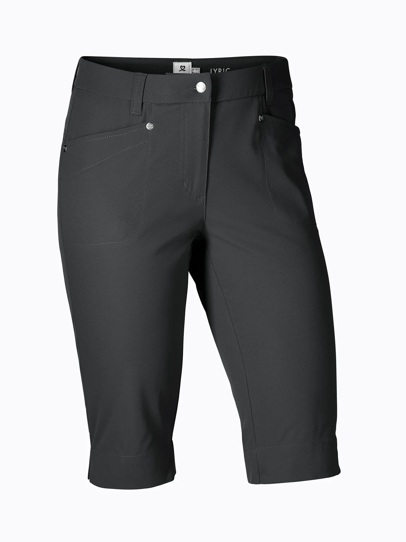 A pair of black Daily Sports Women's Lyric City Shorts on a white background