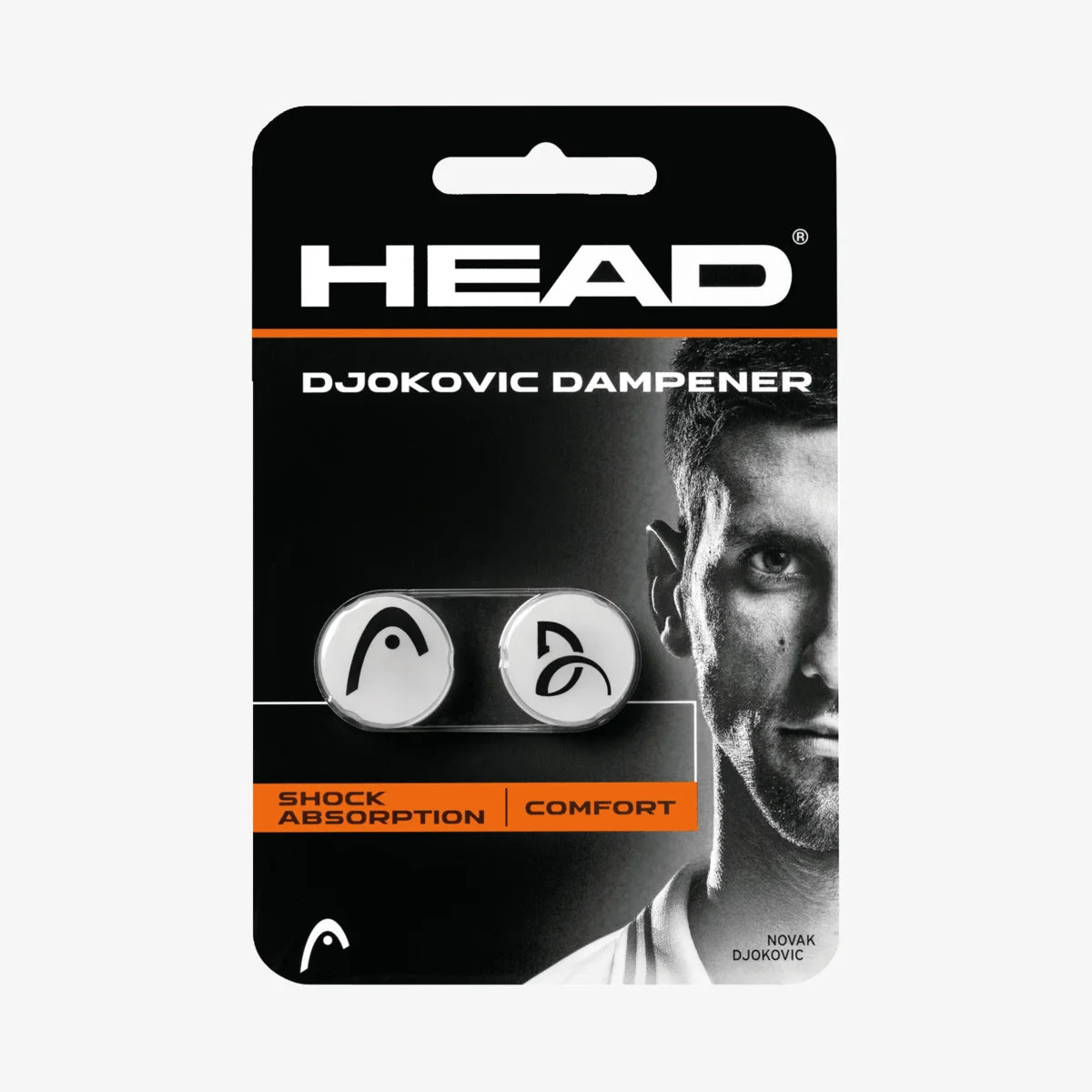 Head Djokovic Dampener, tennis dampener, racket vibration dampener, Novak Djokovic dampener, tennis gear, racket accessories, Head tennis products, vibration reduction dampener, tennis equipment, Swiss Sports Haus, West Vancouver tennis shop.