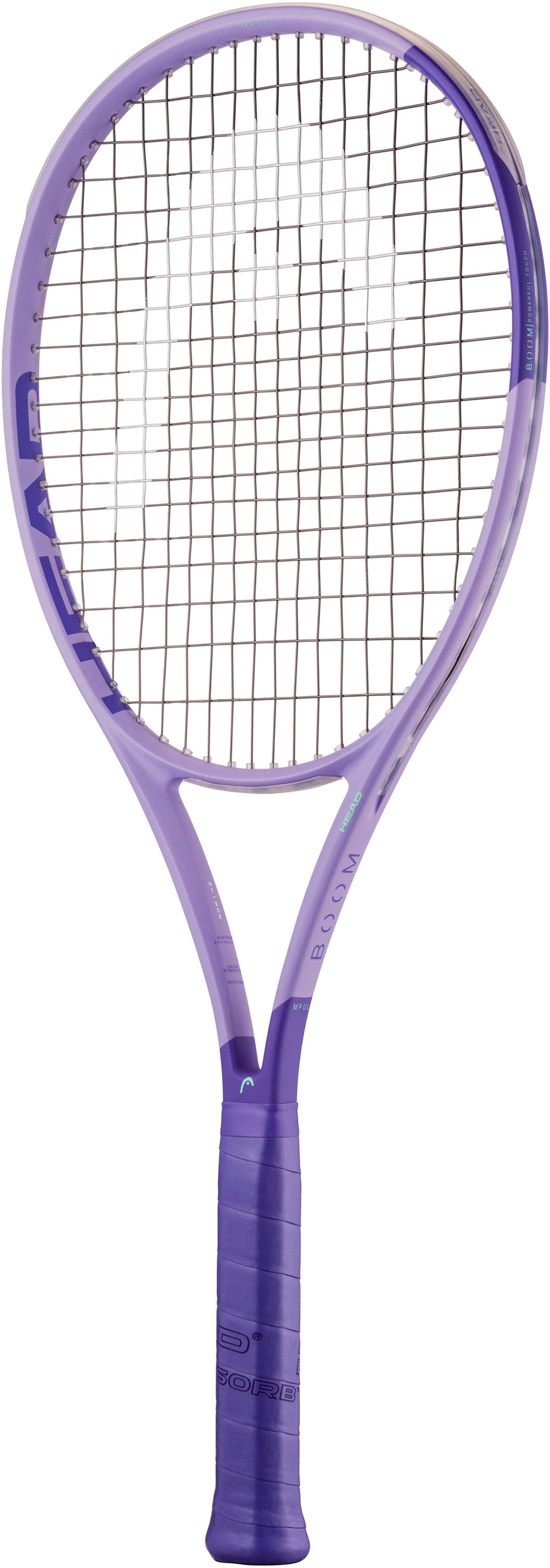 HEAD Boom MPL 2026 high-performance power tennis racket on a white background showcasing the matte purple finish