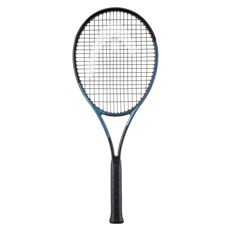 A HEAD Gravity MP high-performance tennis racket in black and blue