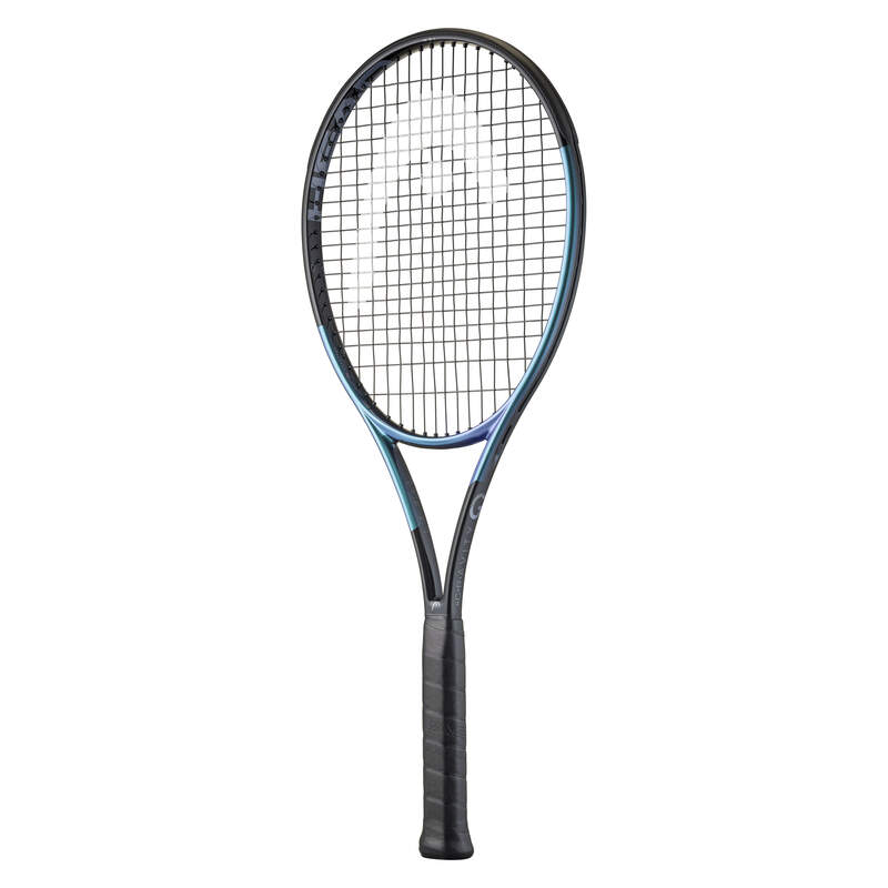A HEAD Gravity MP L high-performance tennis racket in blue and black