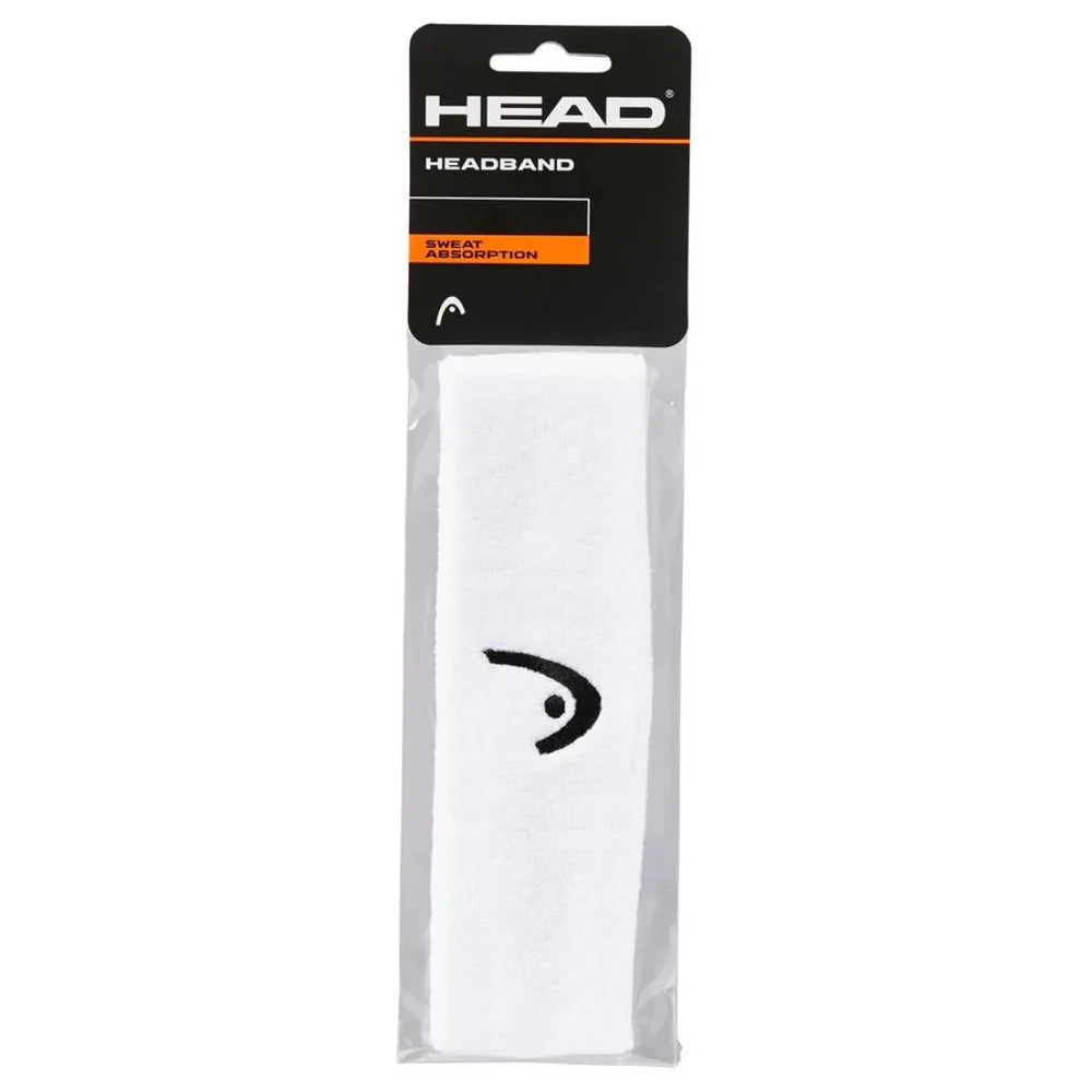 HEAD Logo Tennis Headband featuring soft absorbent fabric, a comfortable stretch fit, moisture management, and logo detailing.