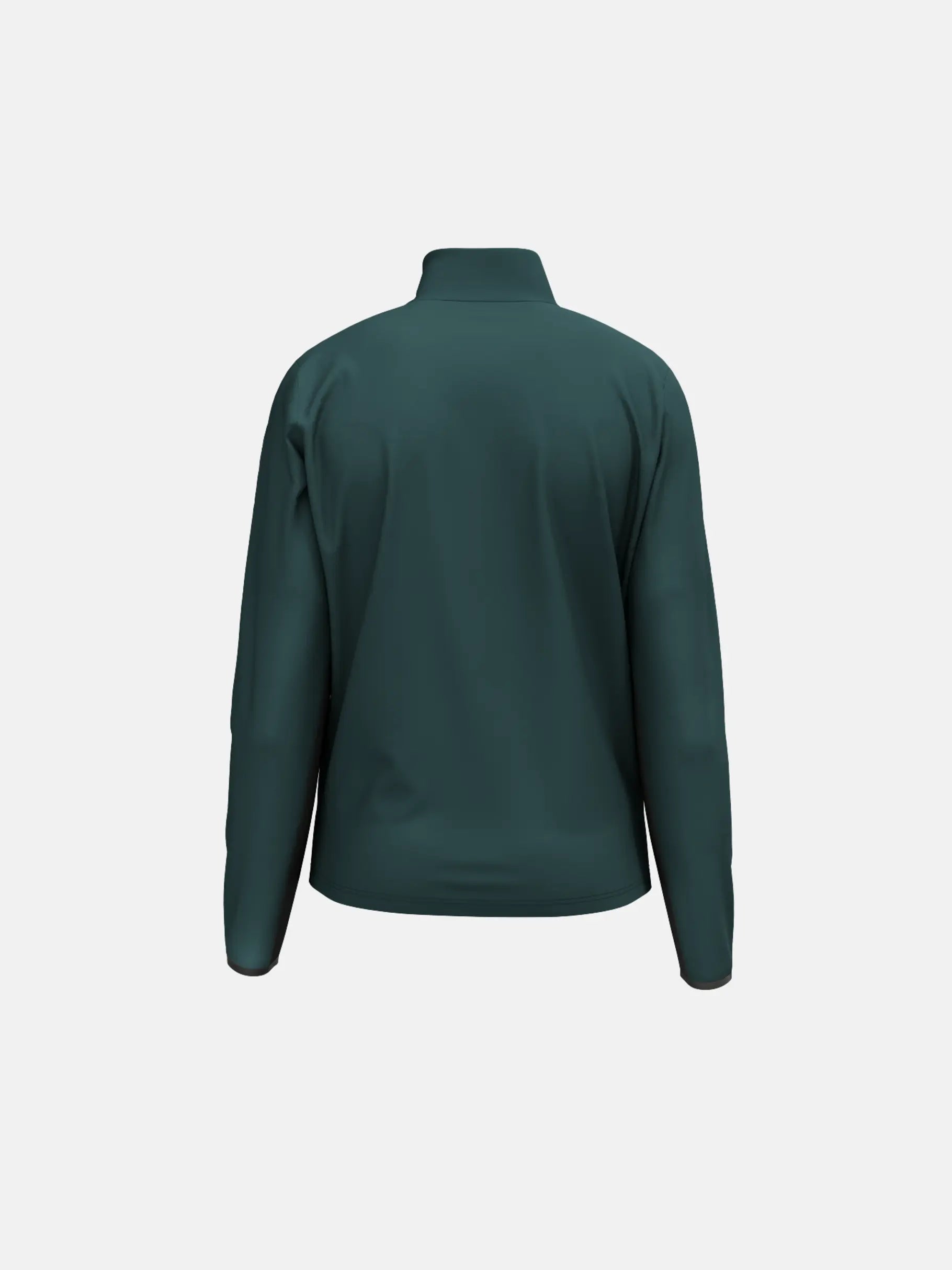 A dark green HEAD Men's Marty Midlayer Sweater that is stretchable, breathable, and lightweight, and is designed to be worn under a ski jacket.