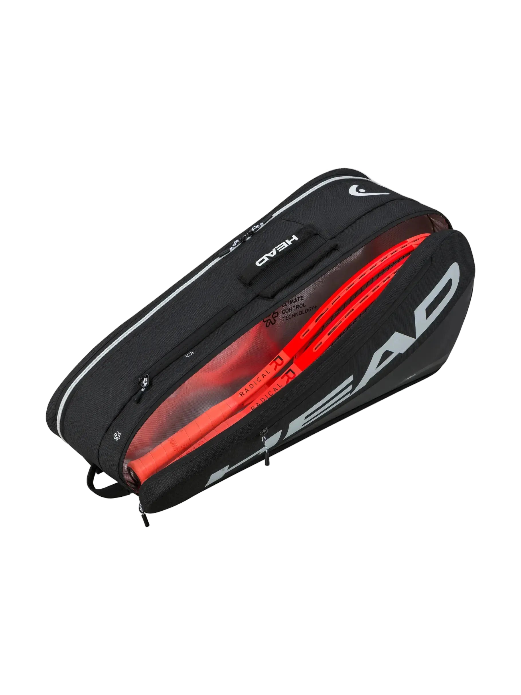 HEAD Tour Racquet Bag Medium featuring multiple racquet compartments, accessory storage, durable construction, and comfortable carrying straps.