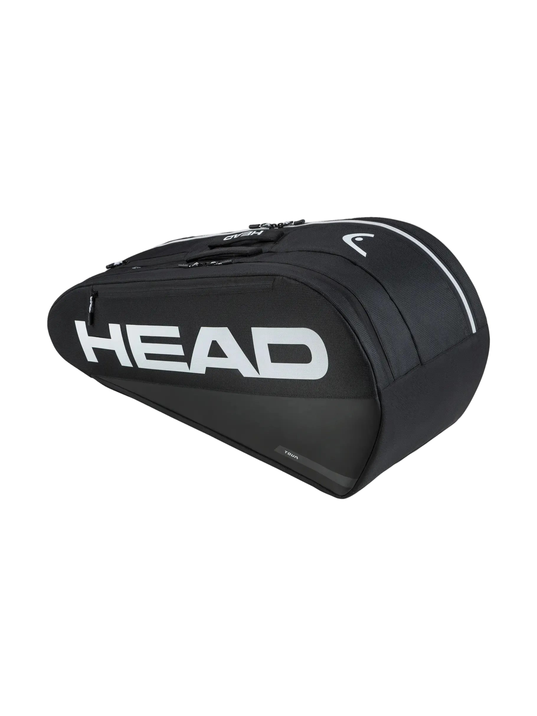 HEAD Tour Racquet Bag Medium featuring multiple racquet compartments, accessory storage, durable construction, and comfortable carrying straps.