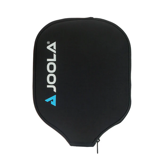 A black protective cover for a Joola paddle, featuring the Joola brand name in white and a blue logo on the left side, shown against a plain white background.