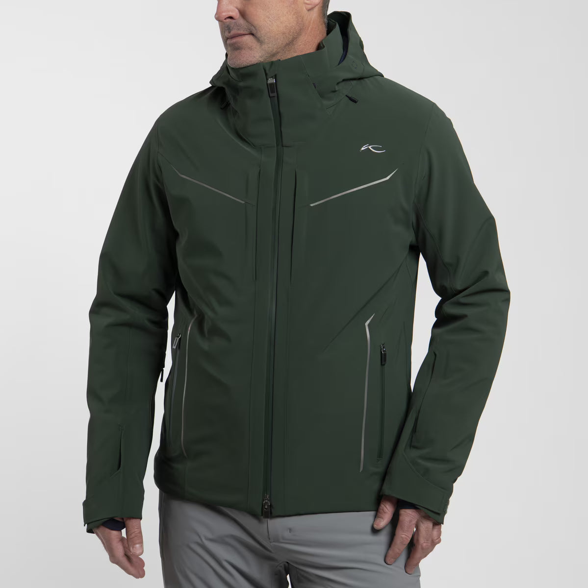 KJUS Men's Formula Ski Jacket featuring waterproof construction, lightweight insulation, four-way stretch fabric, adjustable hood, and premium alpine performance.