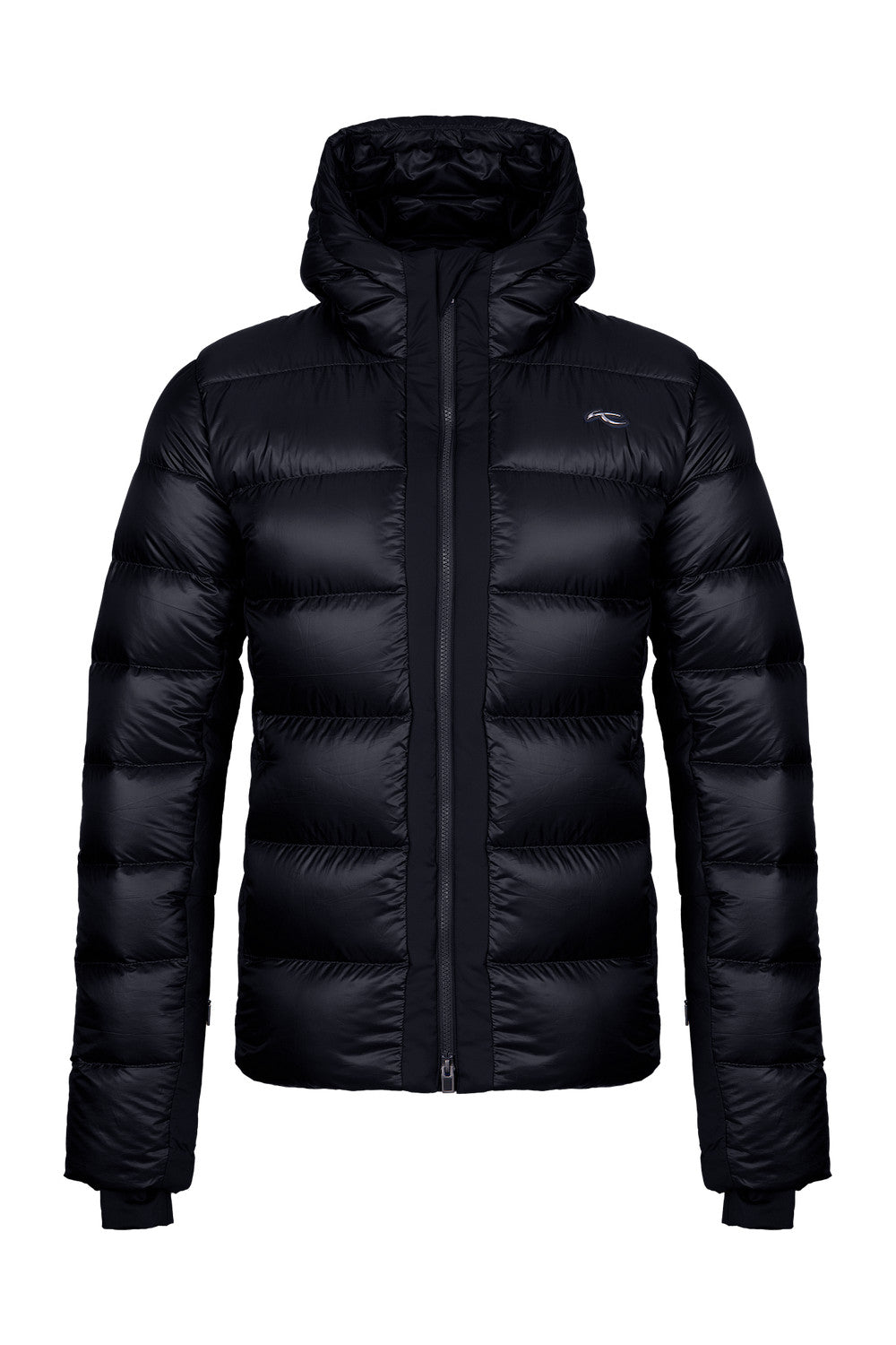 KJUS Men's FRX Blackcomb Hooded Jacket featuring lightweight synthetic insulation, four-way stretch fabric, insulated hood, and premium alpine performance.