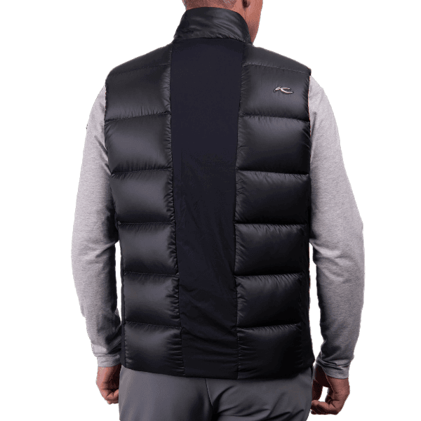 KJUS Men's FRX Blackcomb Vest featuring lightweight synthetic insulation, stretch performance fabric, zippered pockets, and an athletic fit for skiing and winter wear.