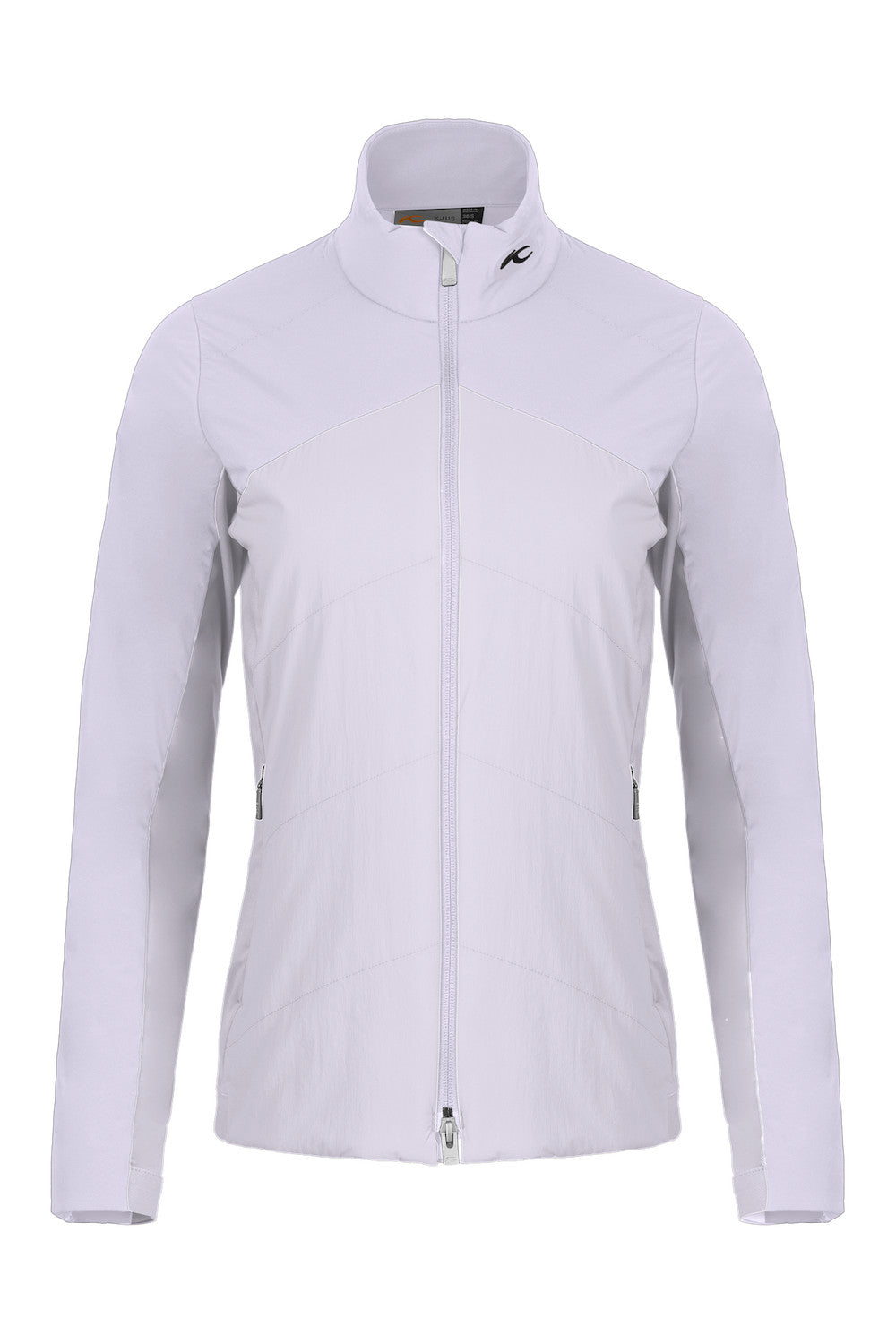 KJUS Women's Radiation Jacket featuring lightweight synthetic insulation, stretch performance fabric, zippered pockets, and a women's-specific fit for skiing and winter wear.