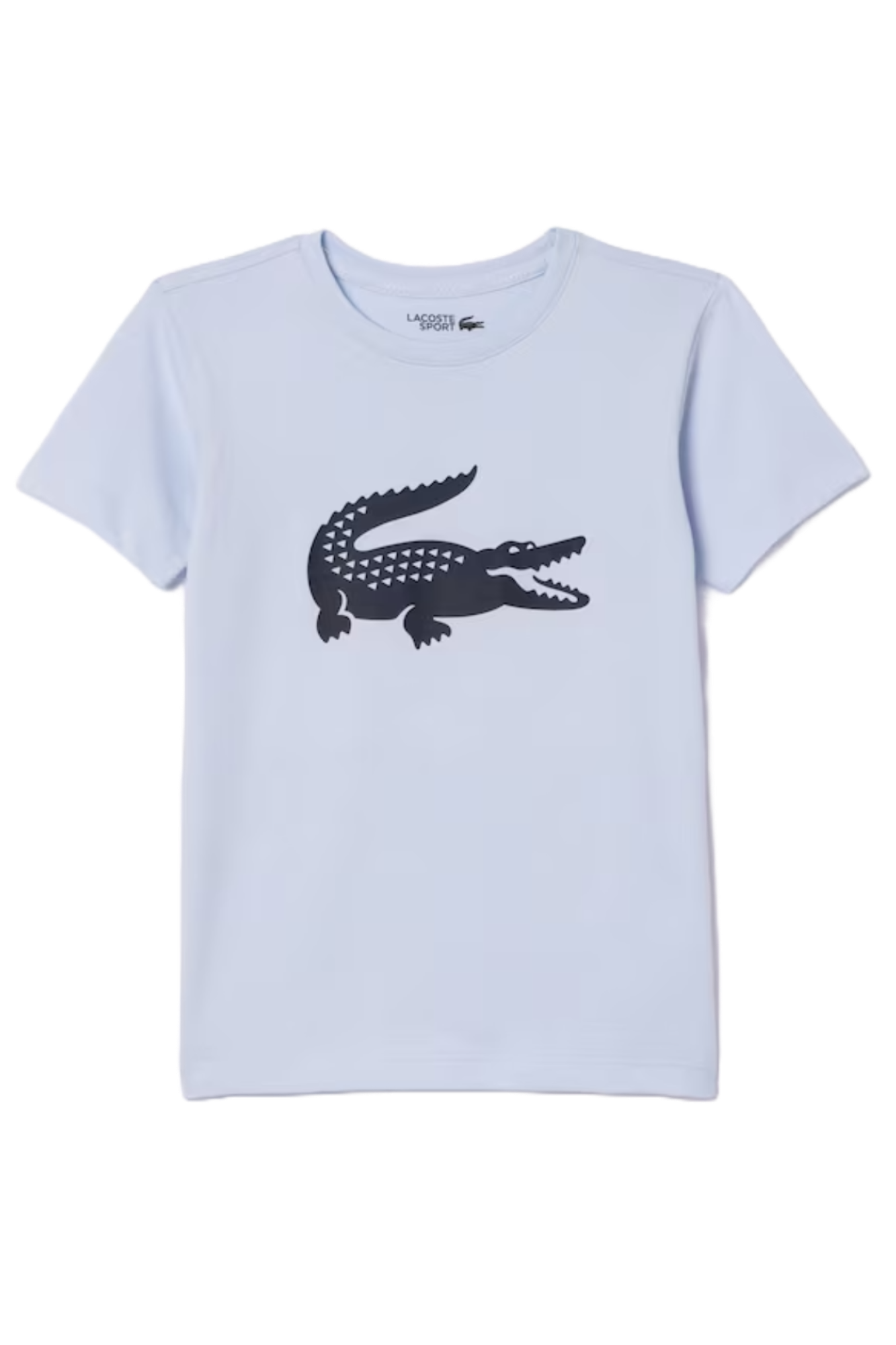Lacoste Kids' Sport Oversized Croc T-Shirt featuring a large crocodile graphic, relaxed fit, breathable comfort, and signature branding.