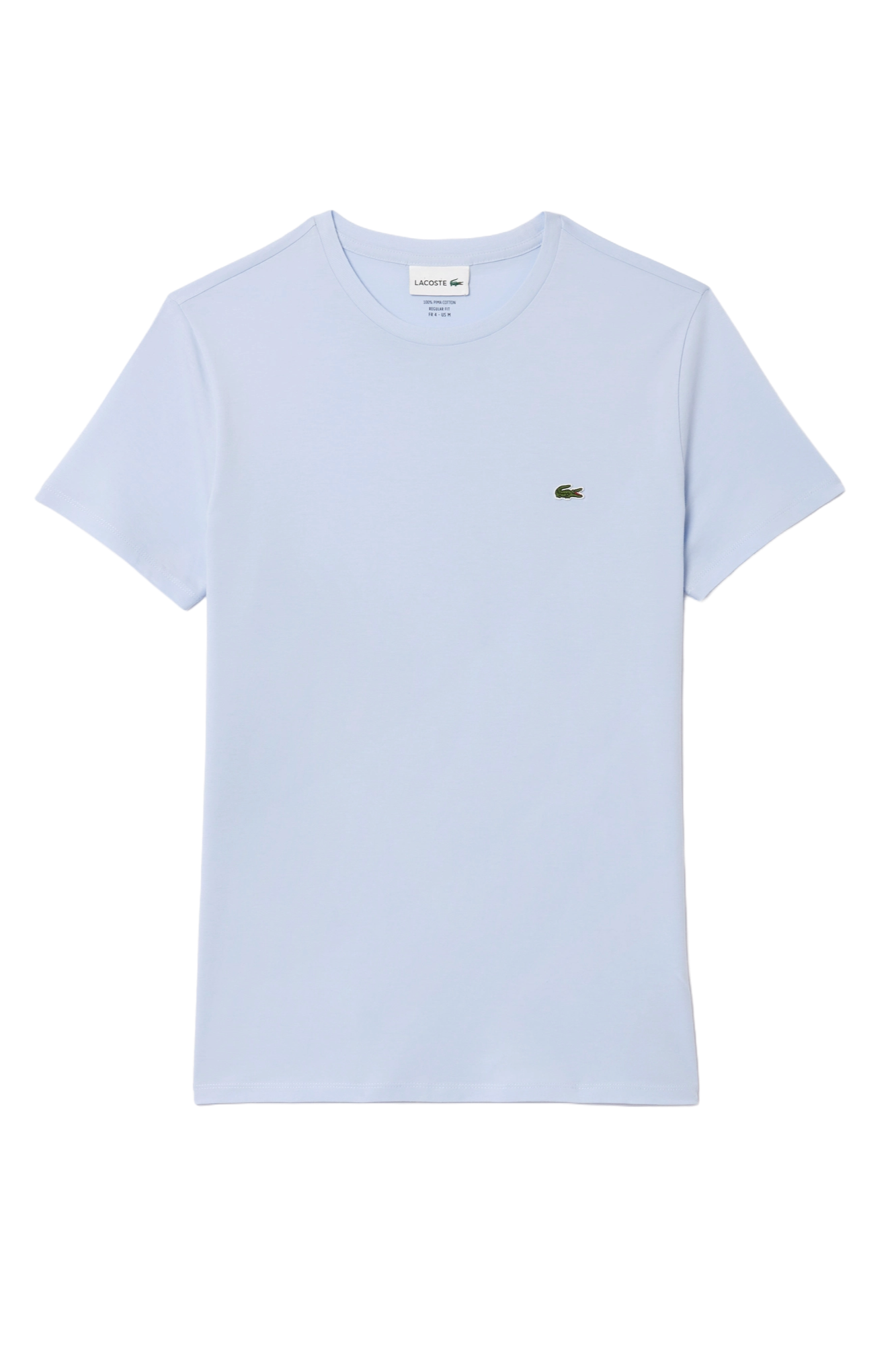 Lacoste Men's Crew Neck Pima Cotton Jersey T-Shirt featuring premium Pima cotton, soft breathable comfort, and signature crocodile branding.