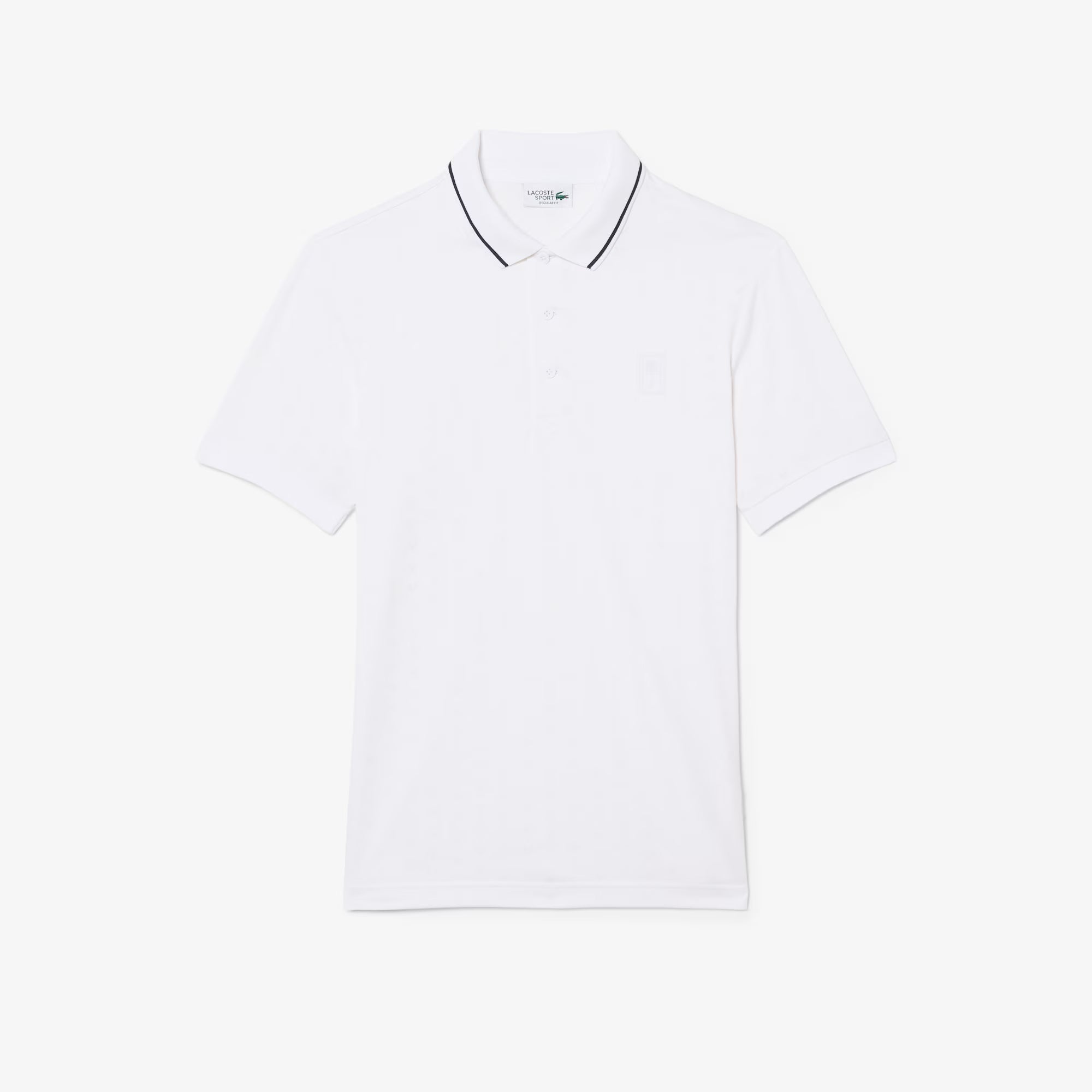 Lacoste Men's Tennis Heritage Ultra Dry Stretch Polo featuring moisture-wicking stretch fabric, heritage styling, and embroidered crocodile branding.