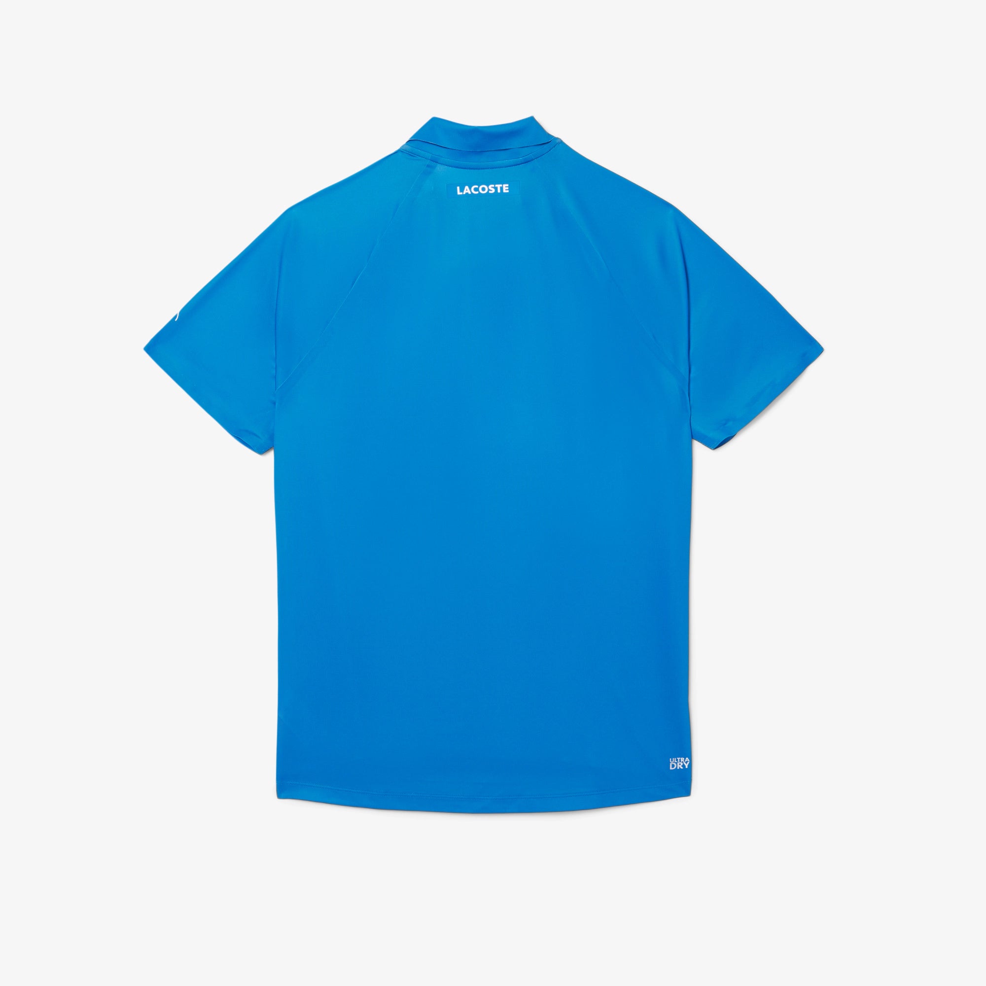 Lacoste Men's Tennis x Novak Djokovic On-Court Polo featuring breathable performance fabric, athletic fit, and signature collection detailing.