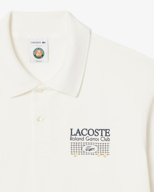 Lacoste Men's Tennis Polo with Ribbed Collar featuring lightweight performance fabric, breathable comfort, and embroidered crocodile branding.