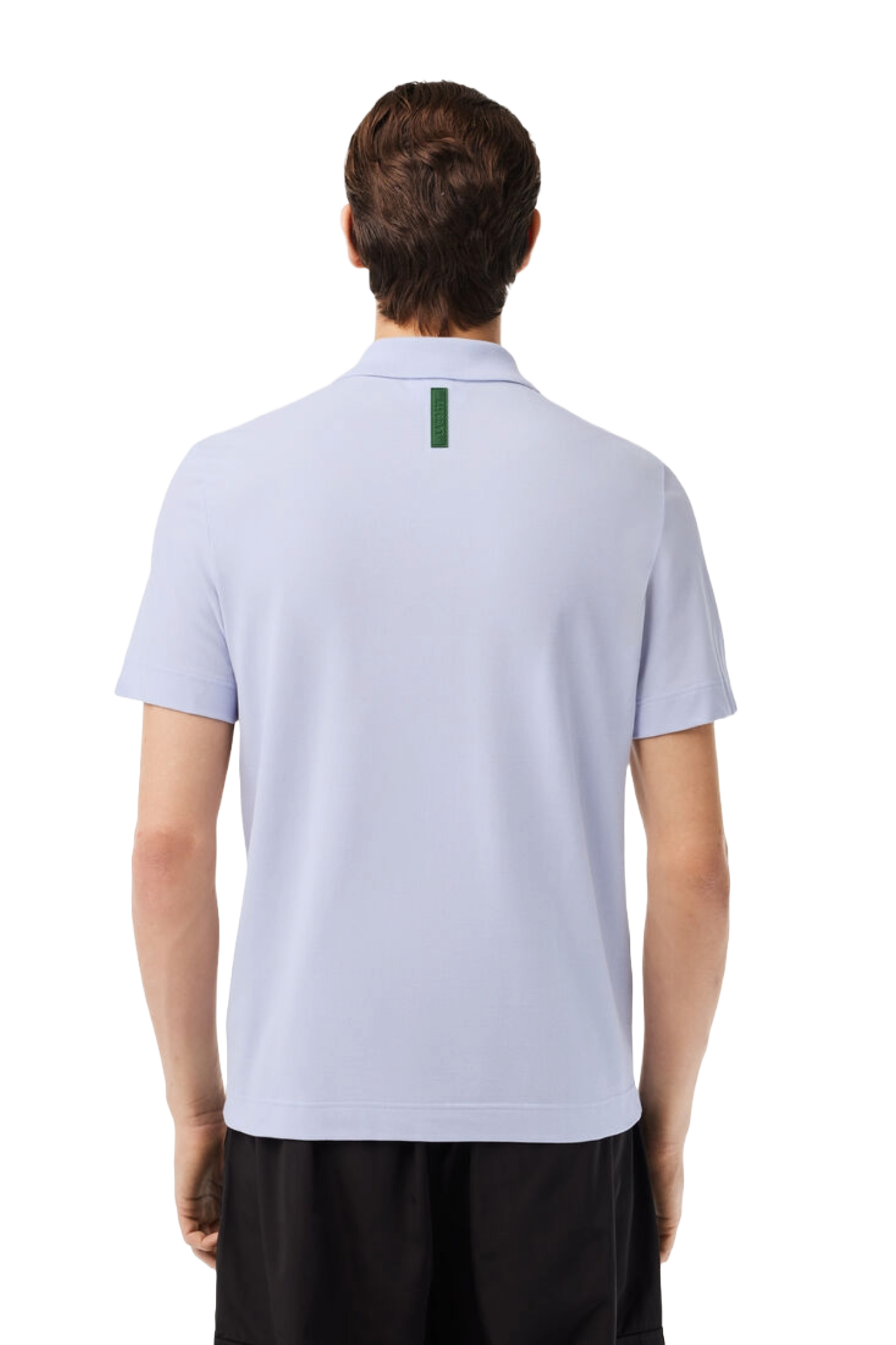 Lacoste Men's Ultralight Piqué Movement Polo featuring lightweight breathable fabric, stretch comfort, and signature crocodile branding.