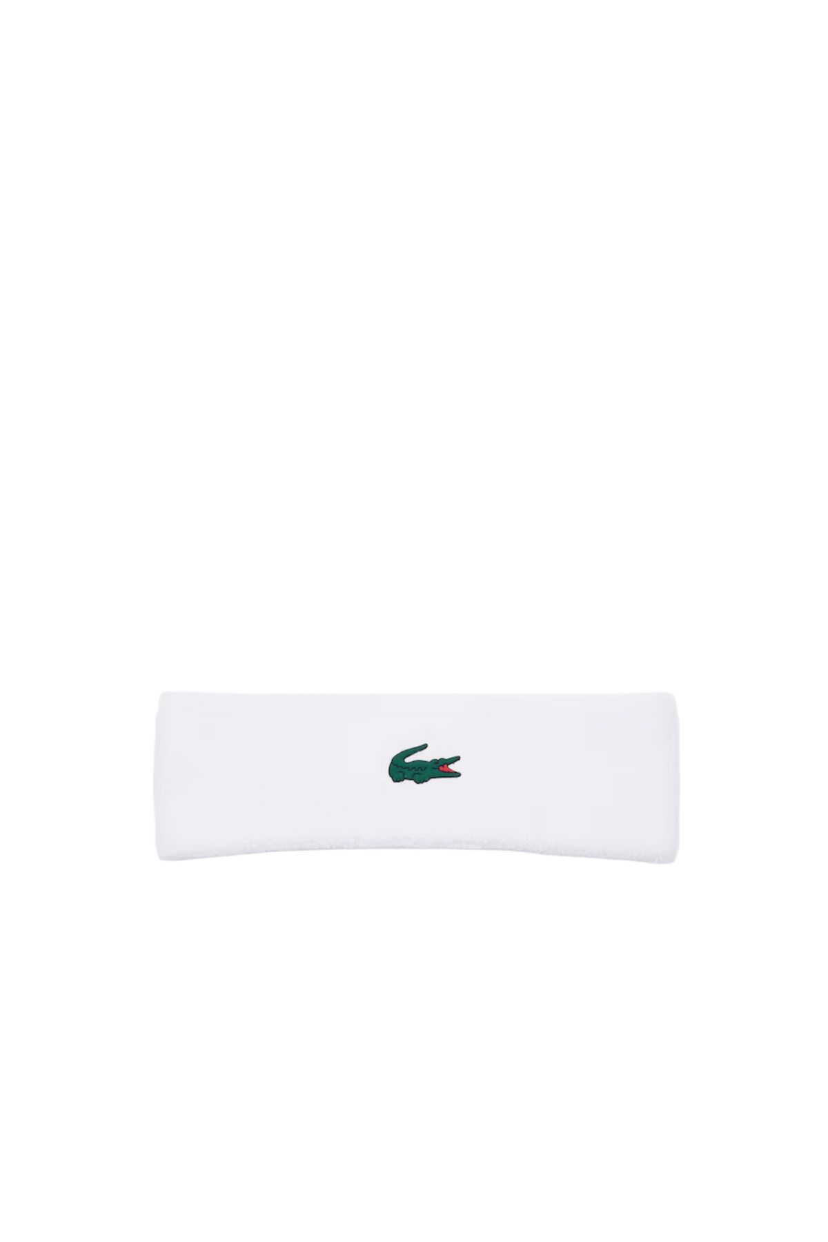 Lacoste Unisex Stretch Cotton Jersey Wristbands featuring soft absorbent fabric, flexible fit, and embroidered crocodile branding.
