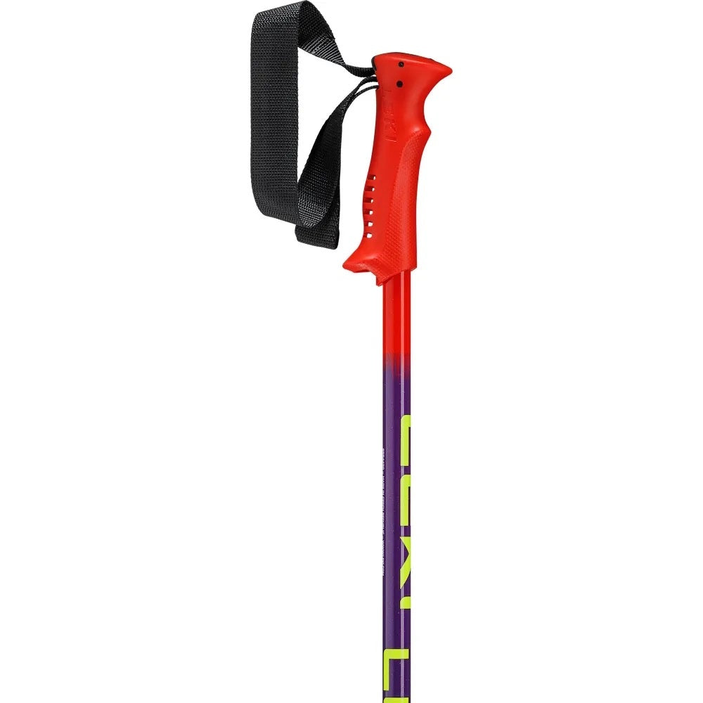 LEKI Racing Kids Poles in Red 2027 featuring 14 mm aluminum shafts, kid-sized PAS V1 grips and World Cup-inspired graphics.