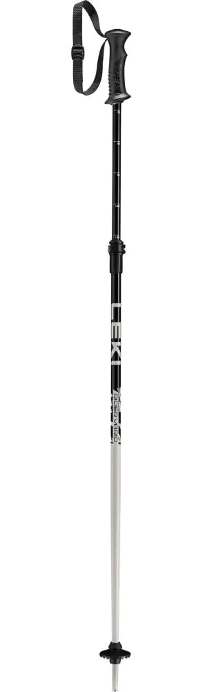 LEKI Rider Vario JR Ski Poles in Black 2027 featuring adjustable 85–105 cm aluminum shafts, Speed Lock Plus and junior-sized grips.