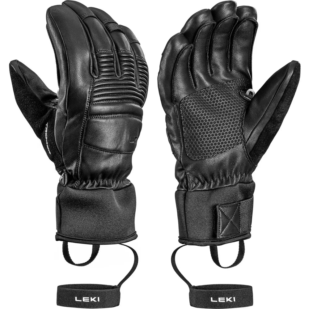 LEKI Tyton Pro TR Gloves featuring premium goatskin leather, PrimaLoft Gold insulation, silicone grip pads and LEKI Trigger System.