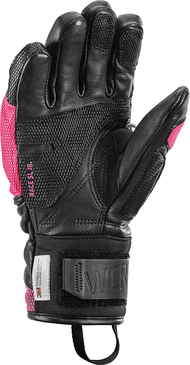 LEKI WCR Venom 3D Junior Race Glove featuring race protection, reinforced construction, and integrated Trigger 3D technology for junior ski racers.