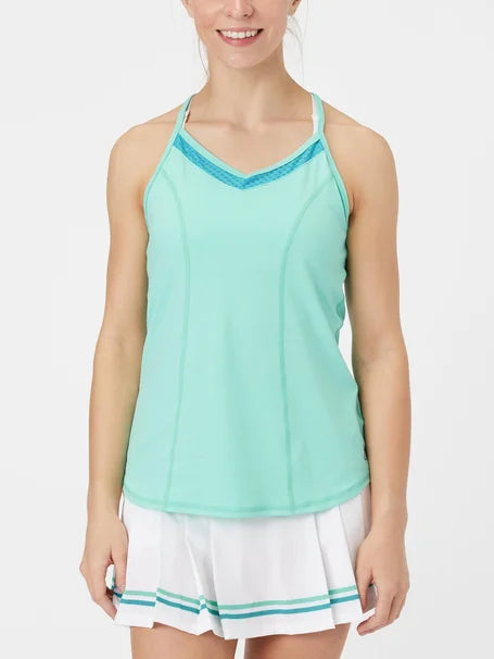 Lija Elite Lily Women's Tennis Tank featuring lightweight performance fabric, moisture-wicking comfort, breathable construction, and athletic styling.