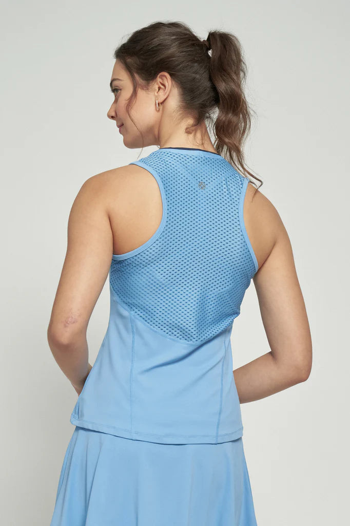 Lija Elite Victory Women's Tennis Tank featuring lightweight performance fabric, moisture-wicking comfort, breathable construction, and athletic styling.