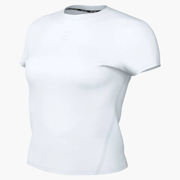 NikeCourt Women's Dri-FIT Advantage Short-Sleeve Tennis Top featuring sweat-wicking performance fabric, breathable comfort, and athletic styling.