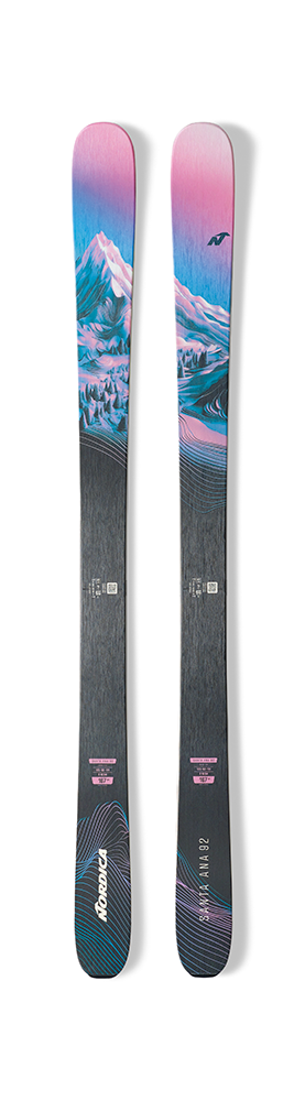 A pair of 2027 Nordica Santa Ana skis that are designed for all-mountain female skiers.