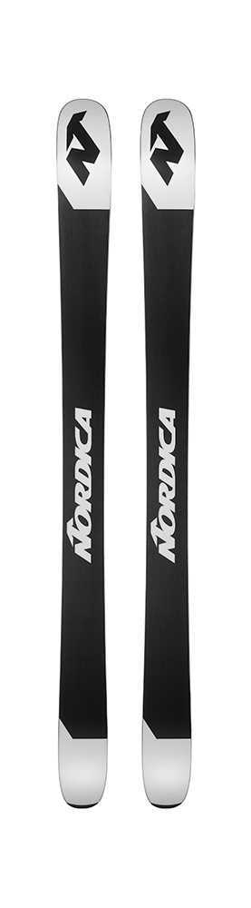A pair of 2027 Nordica Santa Ana 97 skis that are intended for female skiers and are designed for all-mountain skiing.