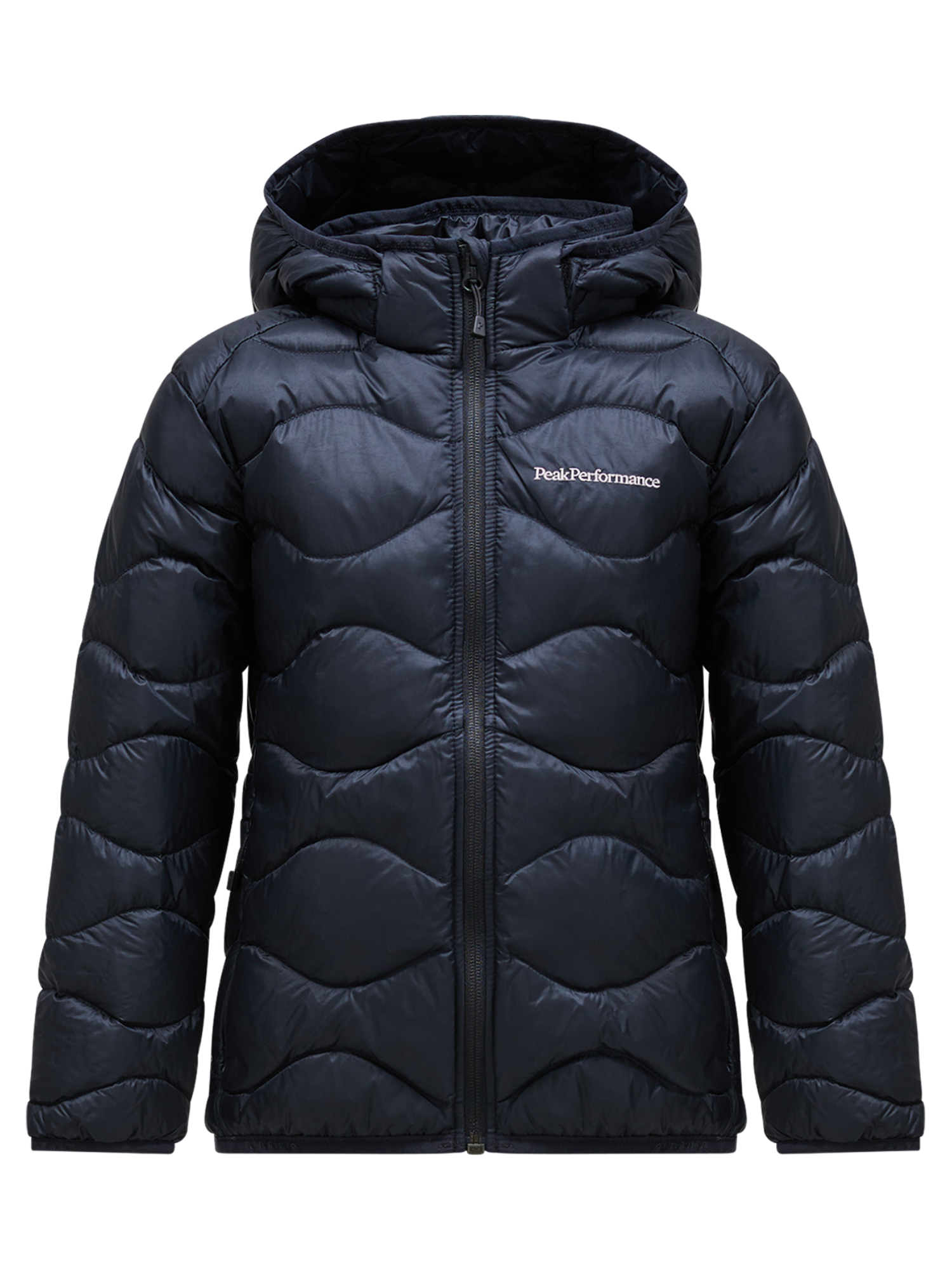 Peak Performance JR Helium Down Hooded Jacket featuring premium down insulation, insulated hood, water-repellent fabric, and a junior-specific fit for winter adventures.