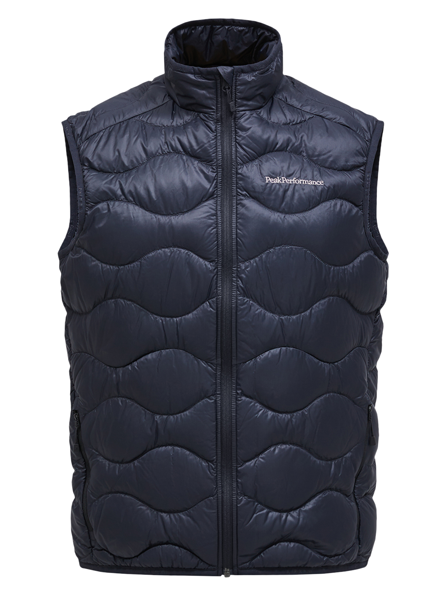 Peak Performance Men's Helium Down Vest featuring premium down insulation, wind-resistant fabric, zippered pockets, and a lightweight packable design.