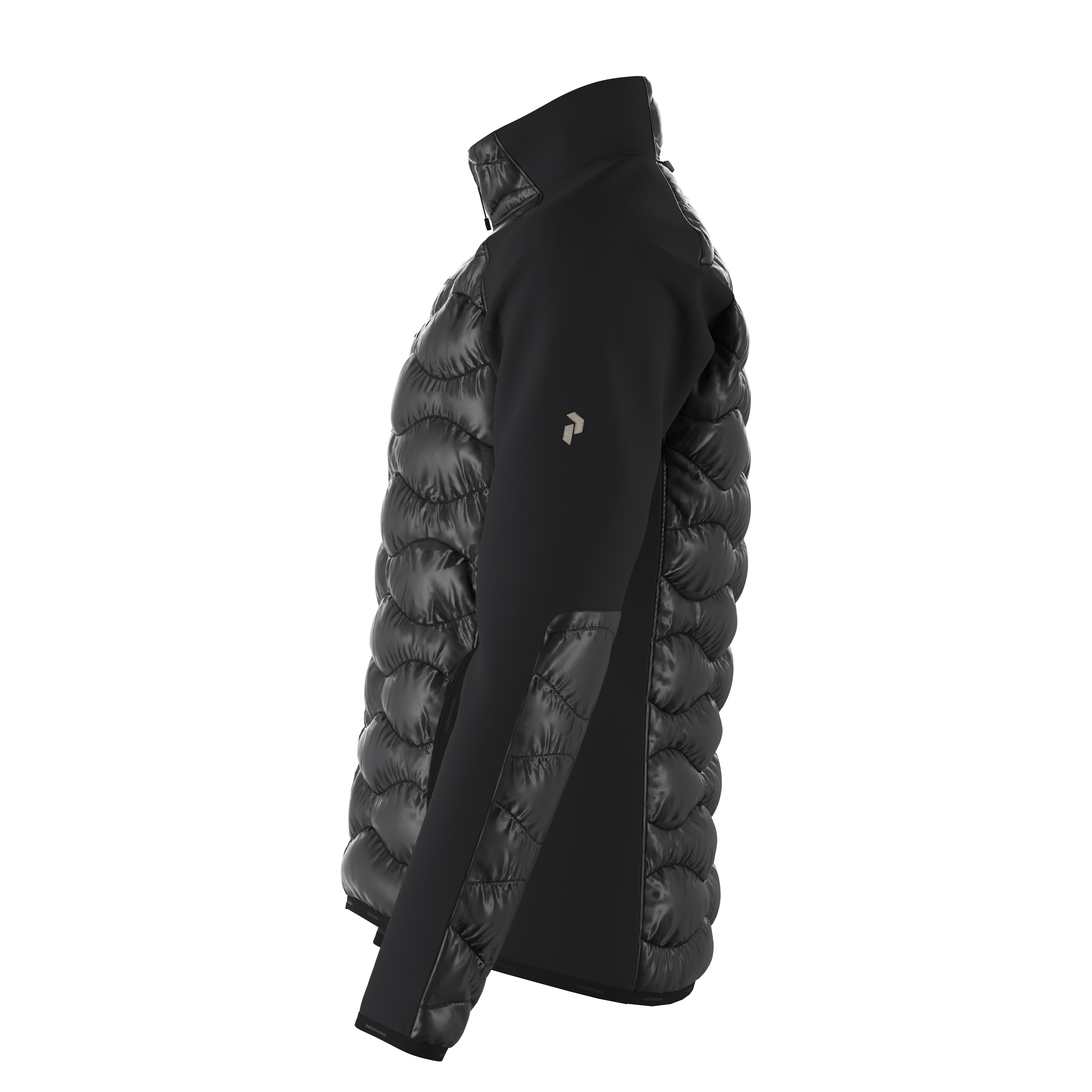 Peak Performance Men's Helium Hybrid Down Jacket featuring premium down insulation, stretch panels, wind-resistant fabric, and lightweight alpine performance.