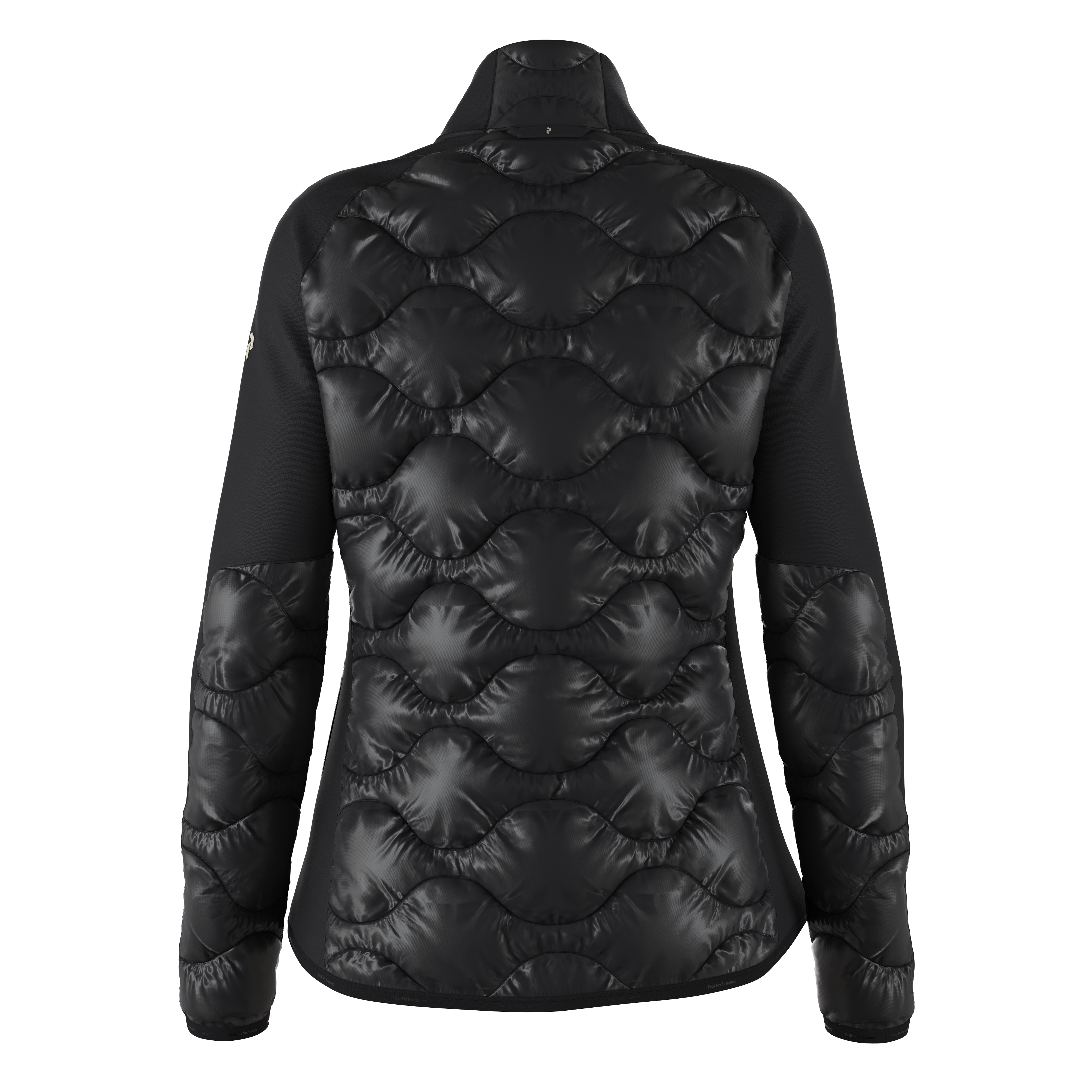 Peak Performance Women's Helium Hybrid Down Jacket featuring premium down insulation, stretch panels, wind-resistant fabric, and a women's-specific fit for alpine performance.