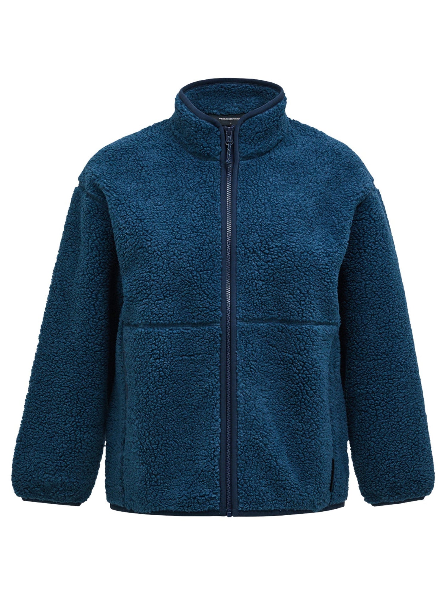 Peak Performance Women's Solid Pile Jacket featuring soft high-pile fleece, full-zip design, zippered pockets, and a women's-specific fit for winter adventures.