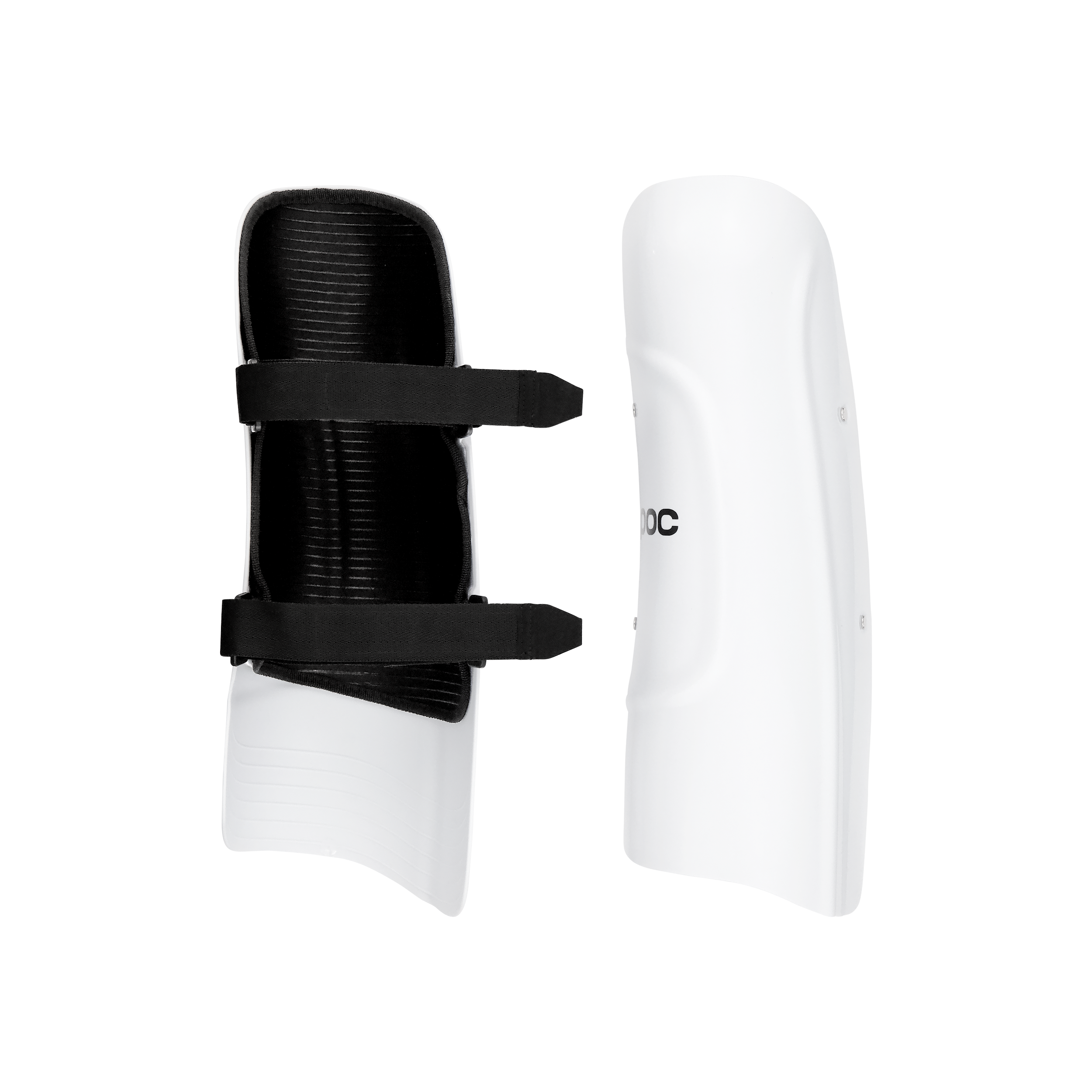 POC Shins Classic Guards featuring durable high-impact construction, adjustable elastic straps, anatomical fit, and premium slalom race protection.